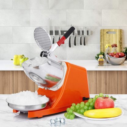 zenchef actualizado 300 W eléctrico Ice Shaver hielo Shaved máquina cono de nieve Maker 143 lbs, Anaranjado