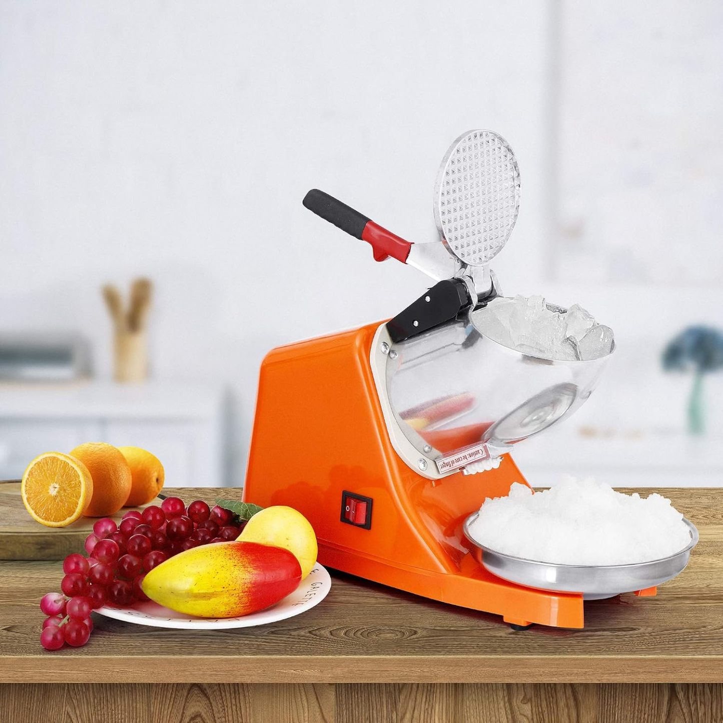 zenchef actualizado 300 W eléctrico Ice Shaver hielo Shaved máquina cono de nieve Maker 143 lbs, Anaranjado