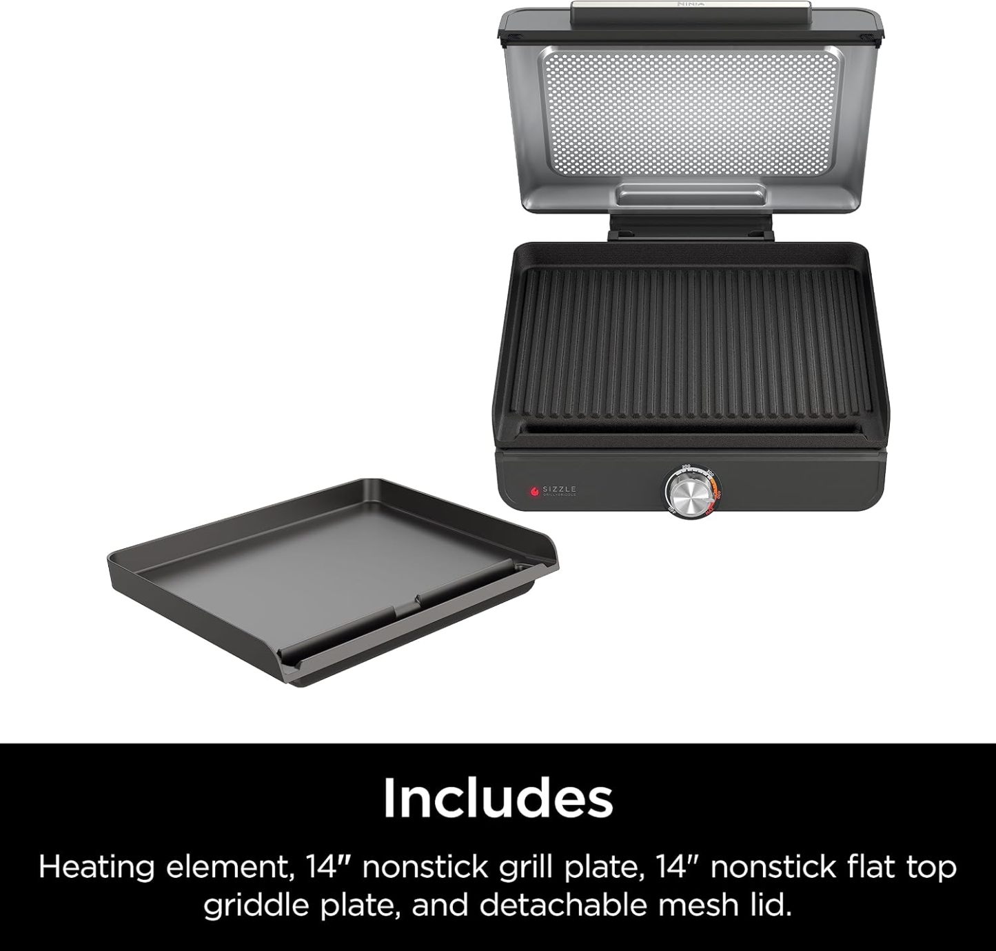 Parrilla y plancha eléctrica para interiores Ninja Sizzle - Ninja GR101