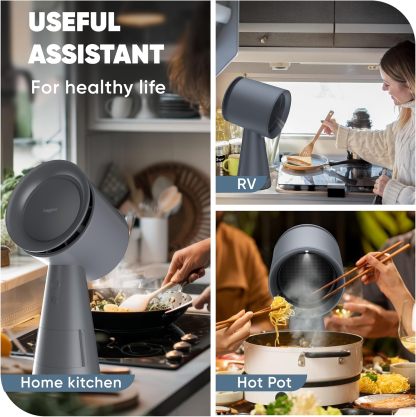 Campana extractora portátil para cocina, filtro de 5 capas, extractor compacto de computadora, potente eliminación de humo de 3 velocidades, campana extractora de bajo ruido, taza de aceite