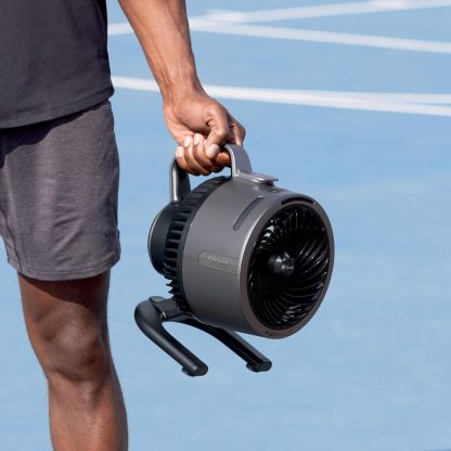 FlexBreeze HydroGo - Ventilador portátil ultrapotente con niebla evaporativa interior + exterior, hasta 70 pies de alcance, con cable e inalámbrico, hasta 12 horas batería,