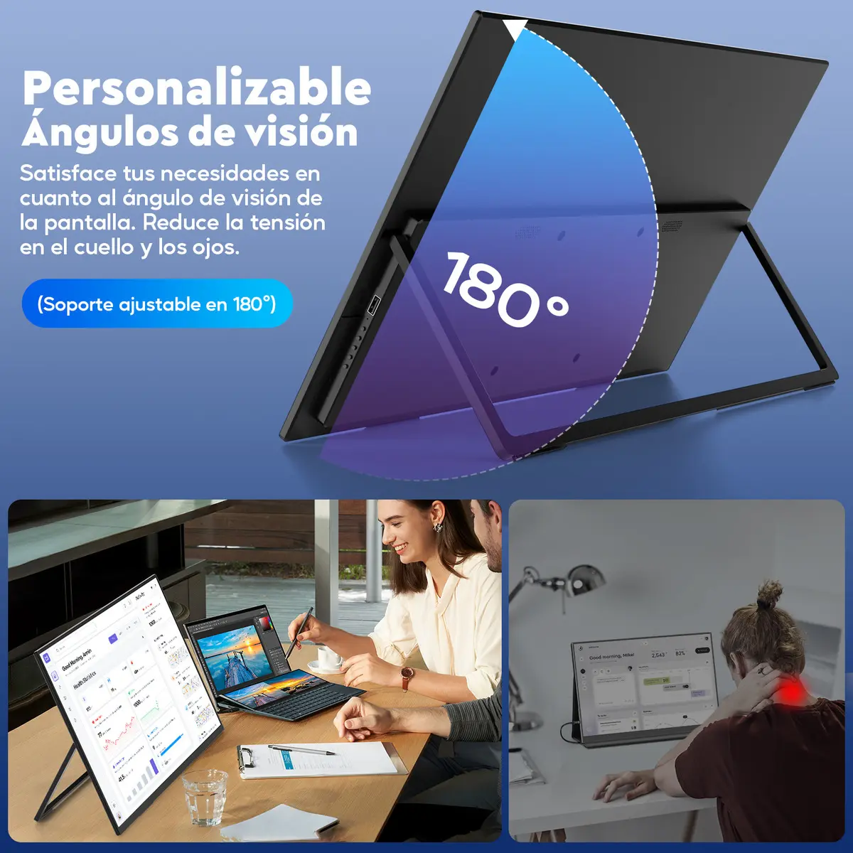Monitor Portátil 23,8'' P/gamers Ips,soporte Ajustable 180
