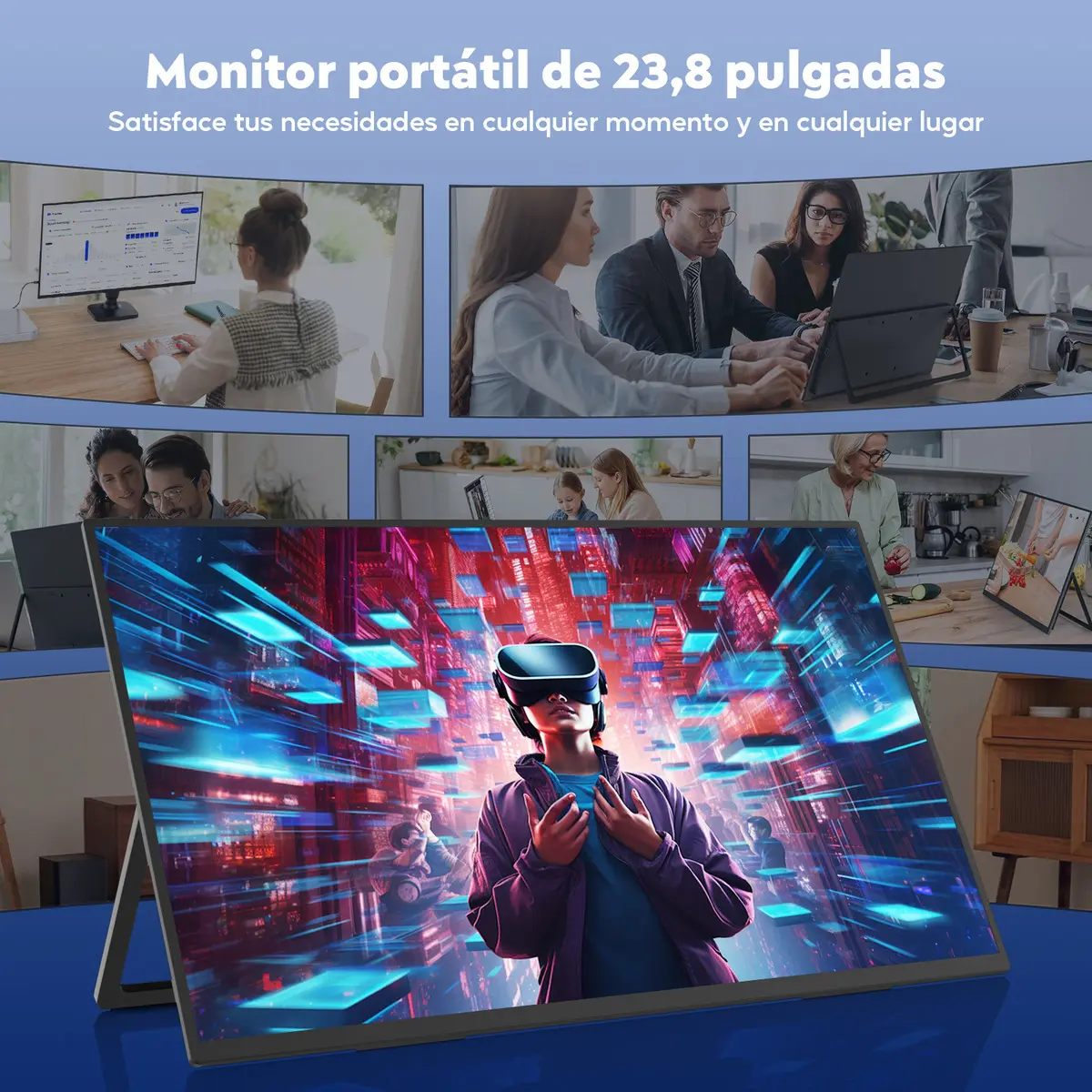 Monitor Portátil 23,8'' P/gamers Ips,soporte Ajustable 180