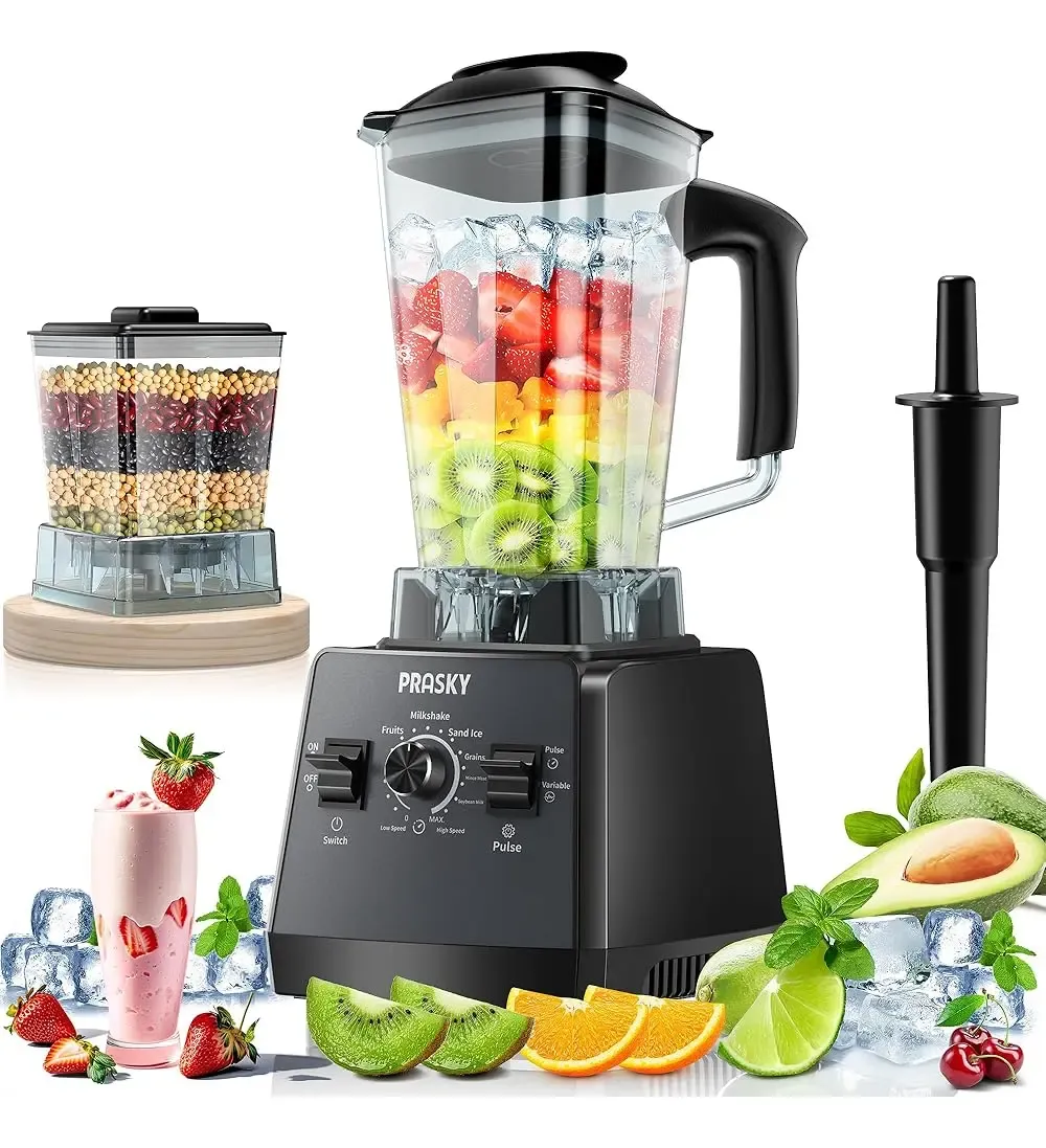 Licuadora Profesional Prasky 2400w 68oz Con Molinillo Y 2 Re