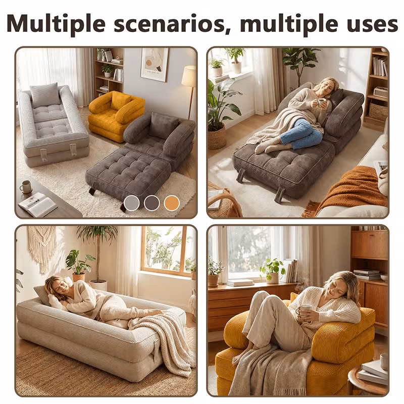 sofá y sofá cama de triple  , plegable      , relleno de espuma triturada   densidad, tatami, chaise longue, sillón reclinable,   para  , dormitorio,  ,  s pequeños, un regalo para  , lectura, ver partidos de fútbol por tv Detalles del producto 1