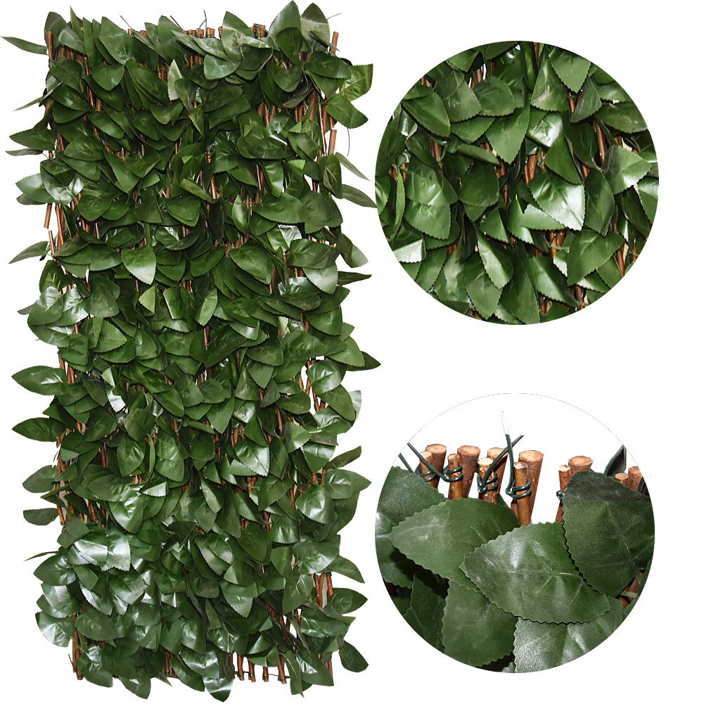 Expandable Artificial Ivy Lattice Privacy Fence Screen, Garden Fencing Panel with Realistic Leaves, Porch-Patio Decor Solution, Vertical Garden Trellis for Backyard Unsightly View Hiding Expandable Artificial Ivy Lattice Privacy Fence Screen, Garden Fencing Panel with Realistic Leaves, Porch-Patio Decor Solution, Vertical Garden Trellis for Backyard Unsightly View Hiding