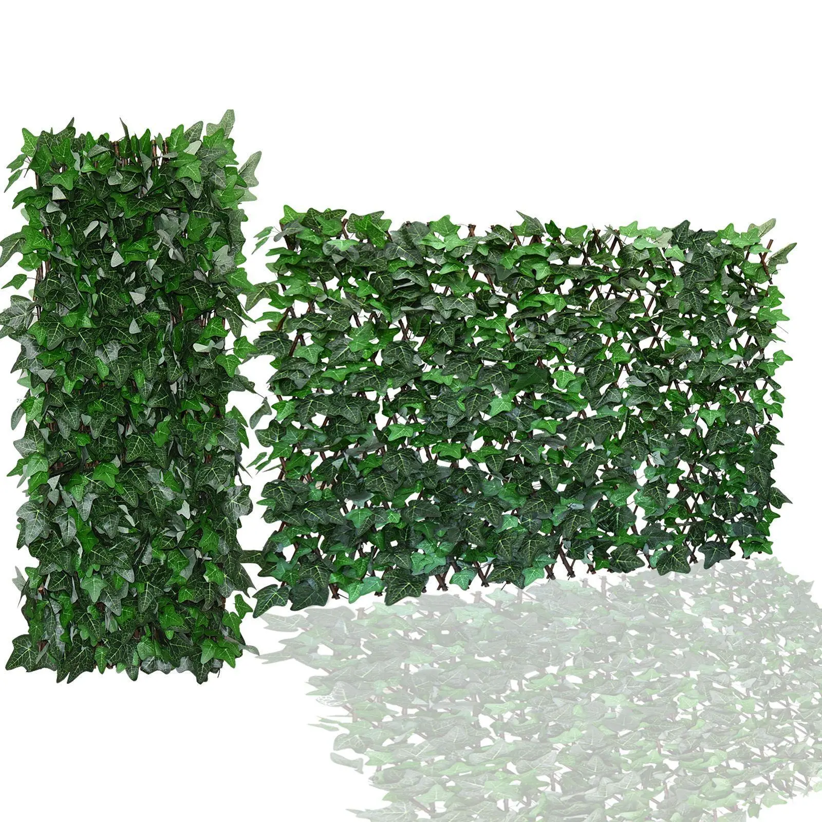 Expandable Artificial Ivy Lattice Privacy Fence Screen, Garden Fencing Panel with Realistic Leaves, Porch-Patio Decor Solution, Vertical Garden Trellis for Backyard Unsightly View Hiding