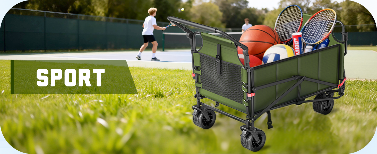 Heavy Duty Folding Wagon - 2-in-1 Collapsible Cart