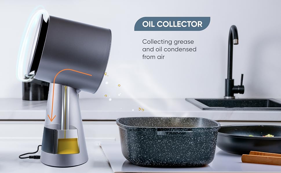Campana de cocina Breetee con recogida de grasa y sistema de condensación de aire
