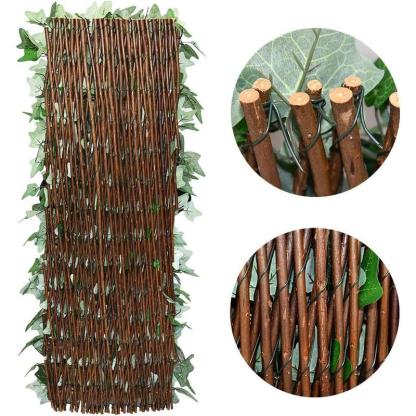 Expandable Artificial Ivy Lattice Privacy Fence Screen, Garden Fencing Panel with Realistic Leaves, Porch-Patio Decor Solution, Vertical Garden Trellis for Backyard Unsightly View Hiding