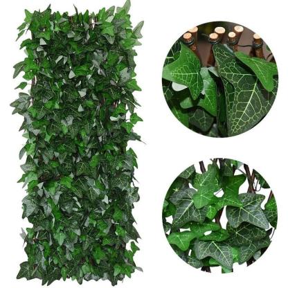 Expandable Artificial Ivy Lattice Privacy Fence Screen, Garden Fencing Panel with Realistic Leaves, Porch-Patio Decor Solution, Vertical Garden Trellis for Backyard Unsightly View Hiding