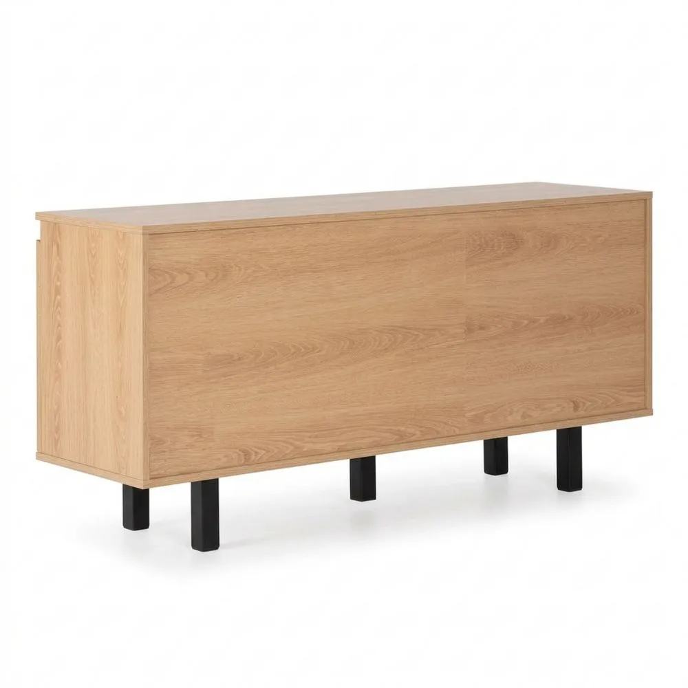 Armario de TV con 3 Puertas de Roble, 150x40x58 cm