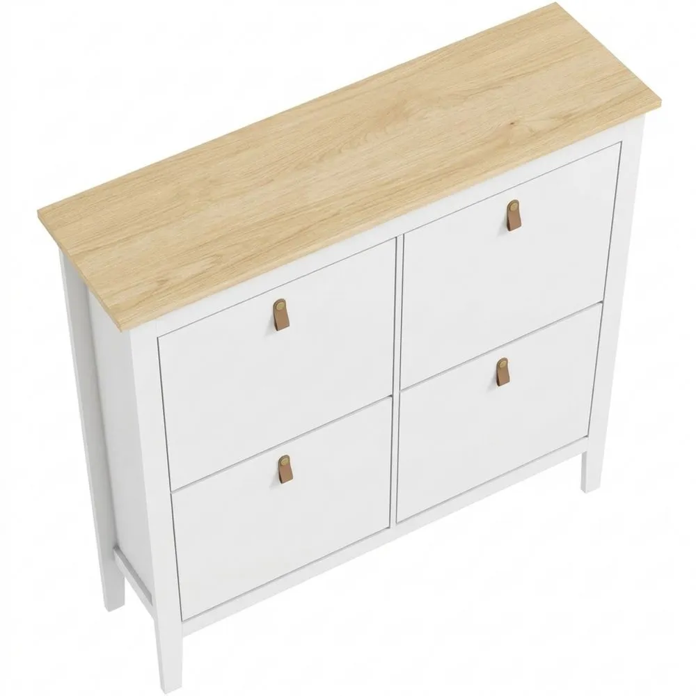 Zapatero Estrecho con 4 Puertas y Estantes Ajustables para 20 Pares de Zapatos en Espacios Pequeños