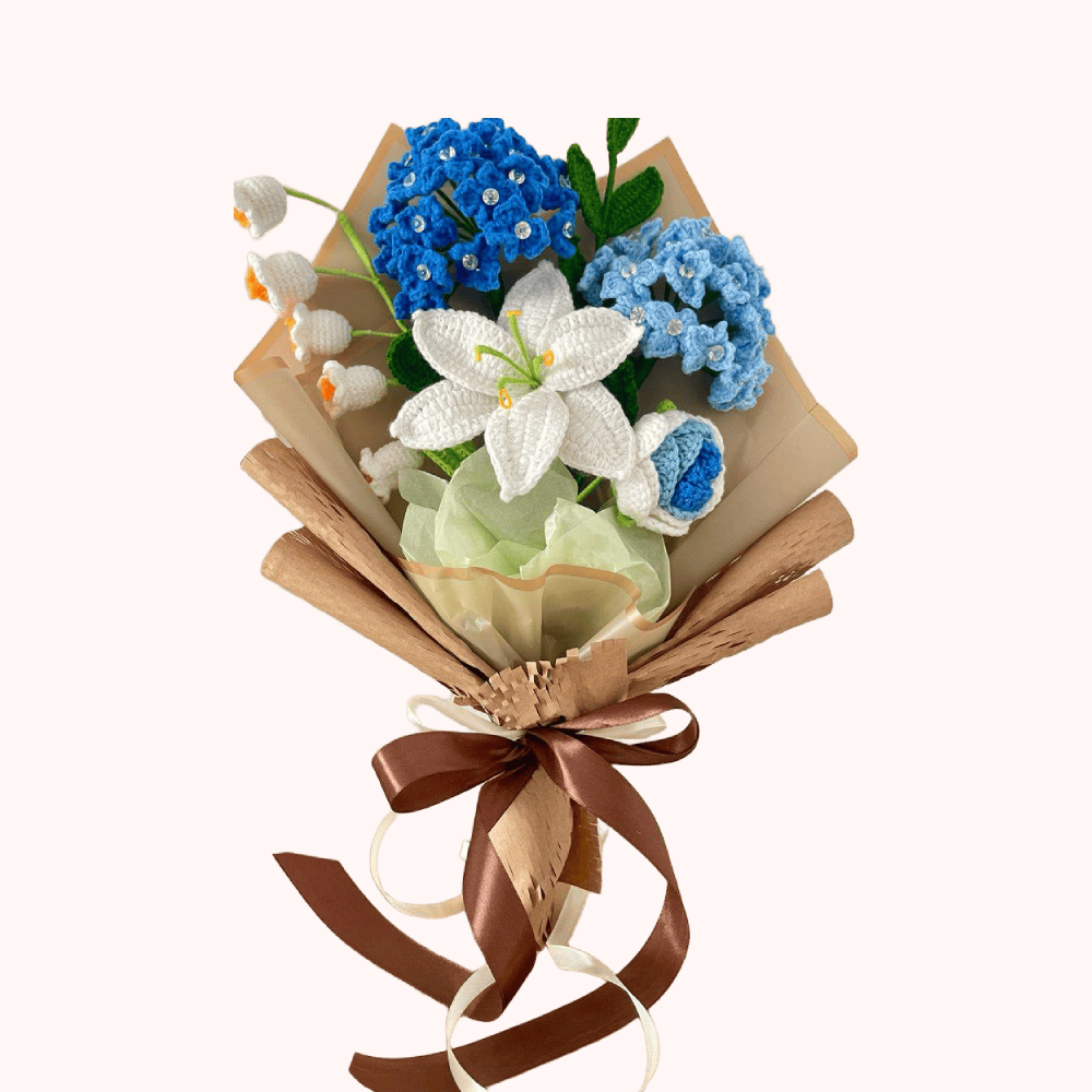 Crochet Flower Bouquet for Teacher – Handmade – No Fading
