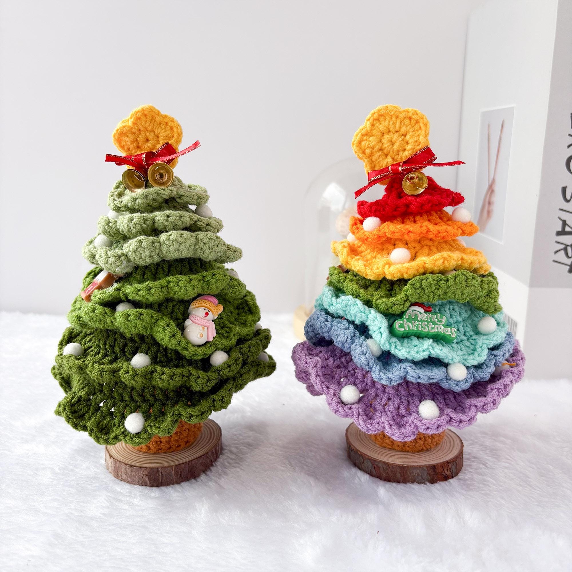 Crochet Christmas Tree, Handmade Decoration for Desk, Room