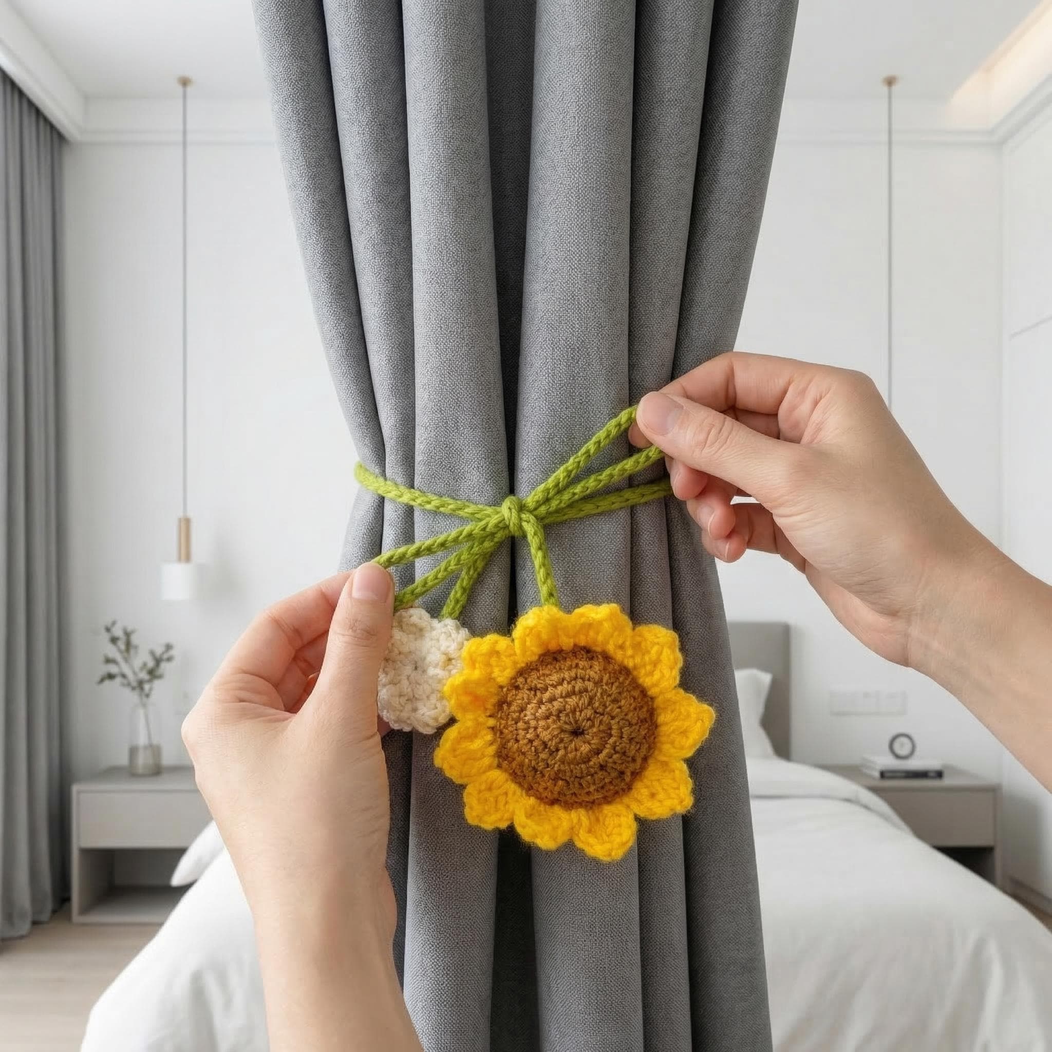 Crochet Curtain Tieback Handmade Flower Curtain Holder Fruit Tie Back Home Decor