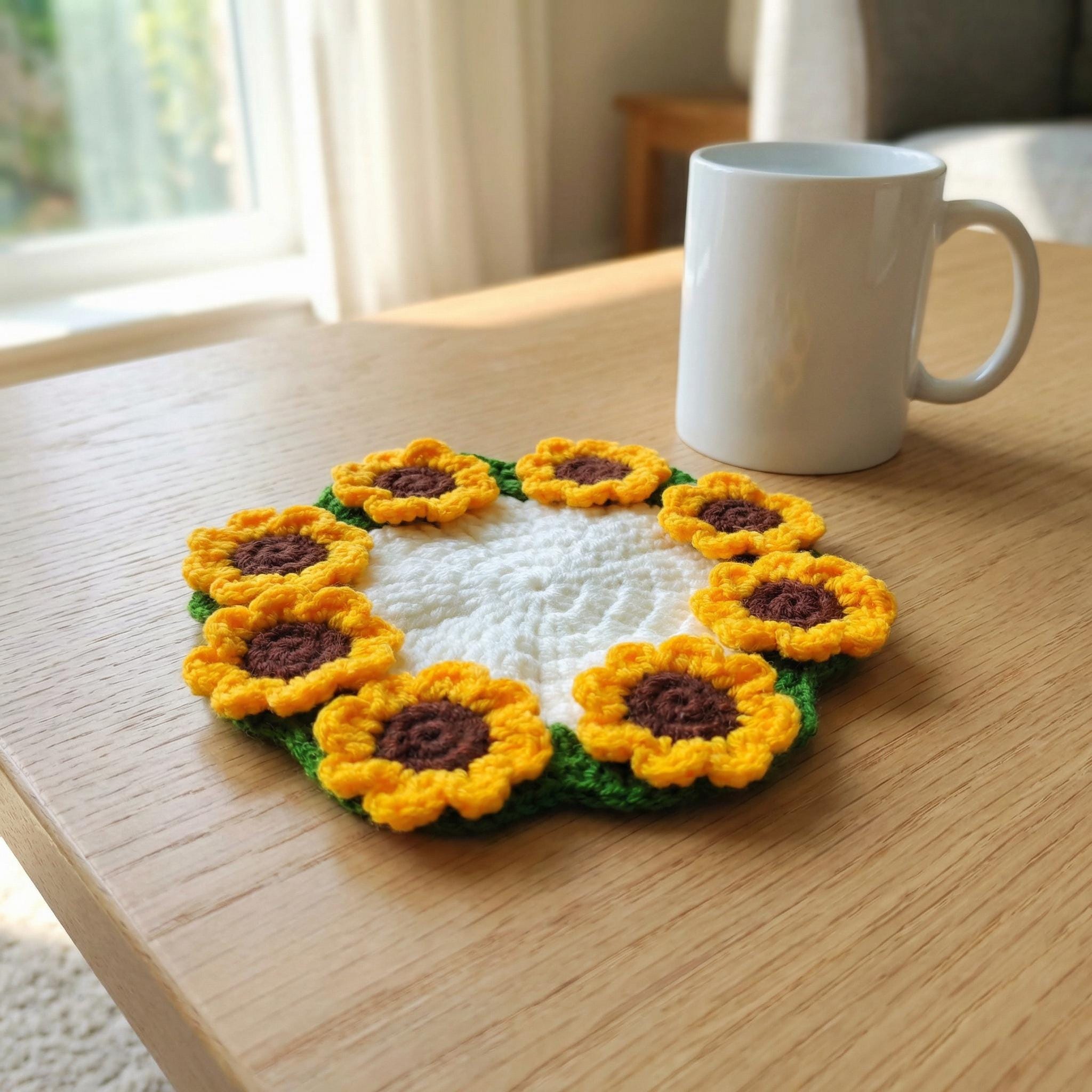 Crochet Coaster Set – Flower Shaped – Handmade