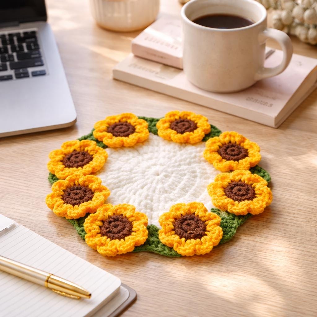Crochet Coaster Set – Flower Shaped – Handmade