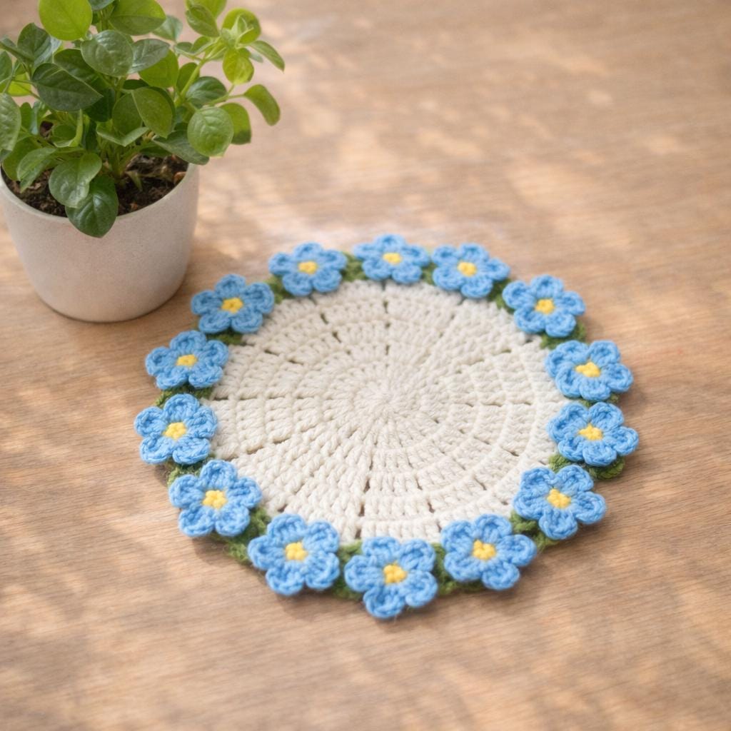 Crochet Coaster Set – Flower Shaped – Handmade