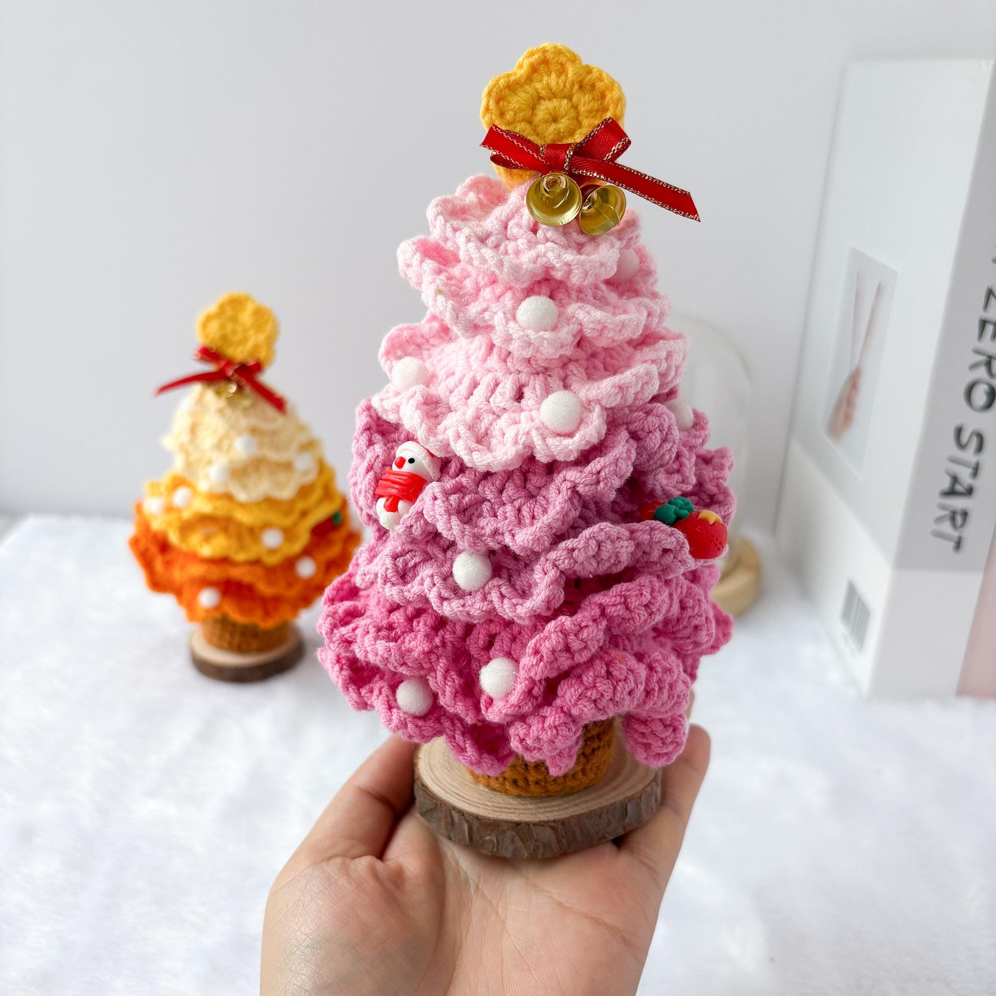 Crochet Christmas Tree, Handmade Decoration for Desk, Room
