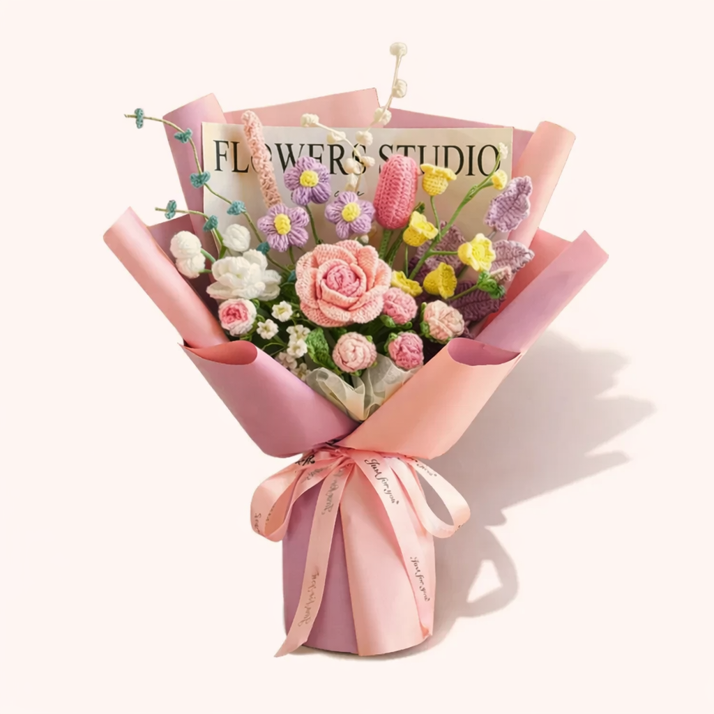 Crochet Bouquet Festive Flower for mum, teacher, thank you gift