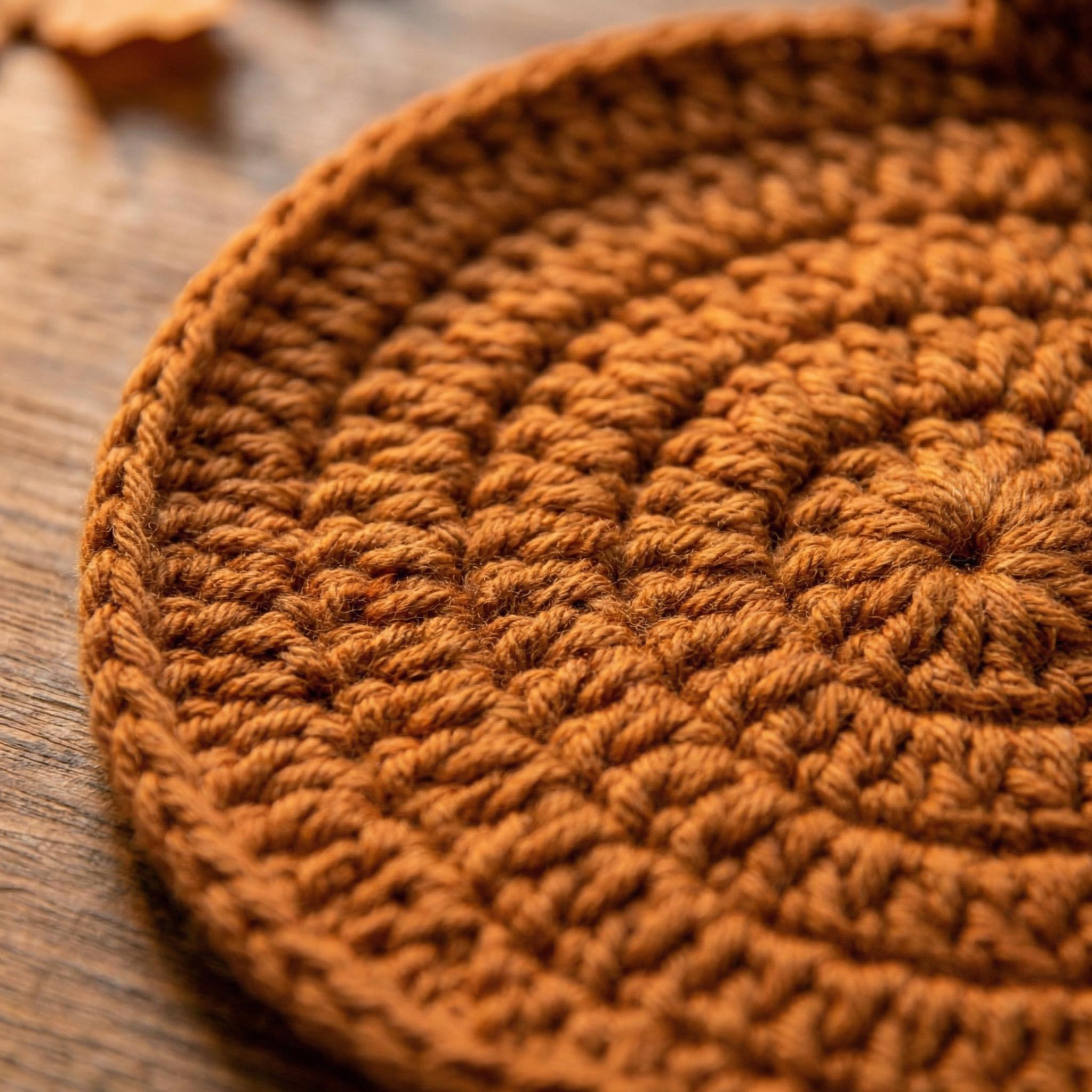 Crochet Coaster Set – Pumpkin, Orange, Cherry Styles – Handmade – Protects Surfaces from Heat
