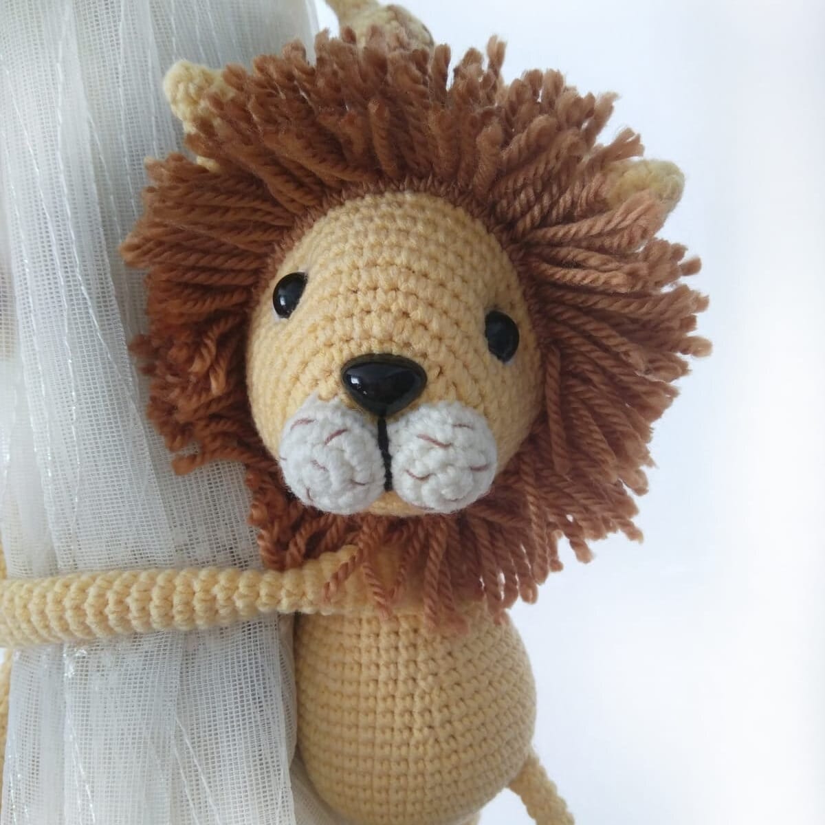 Crochet Lion Nursery Decor – Curtain Holder – Handmade – Suitable for Children