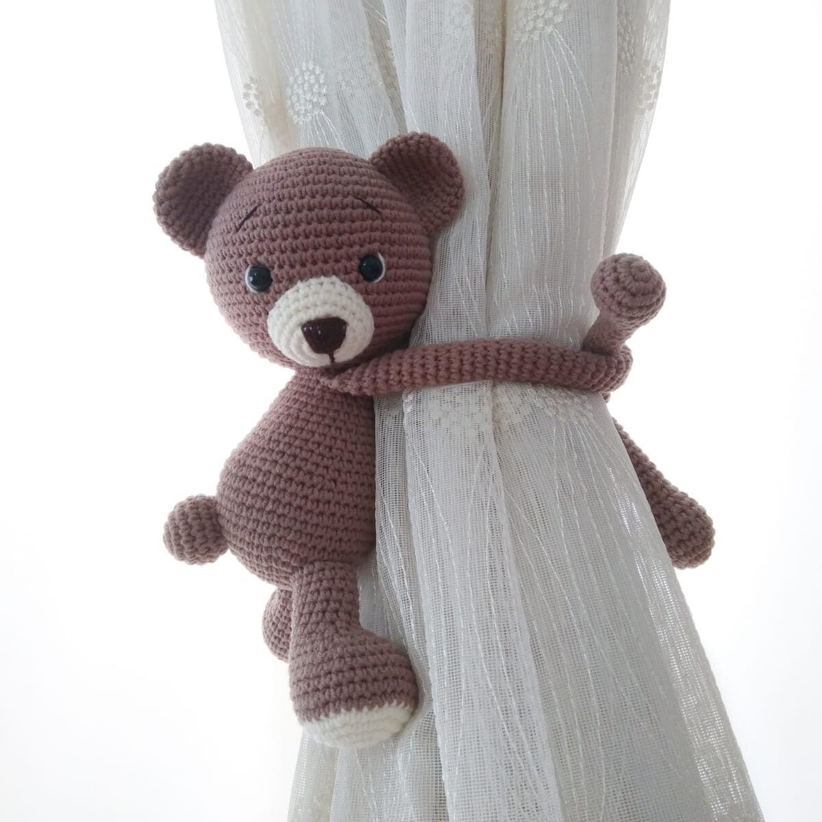 Crochet Bear Nursery Decor – Curtain Holder – Handmade – Suitable for Children – Teddy Bear Theme