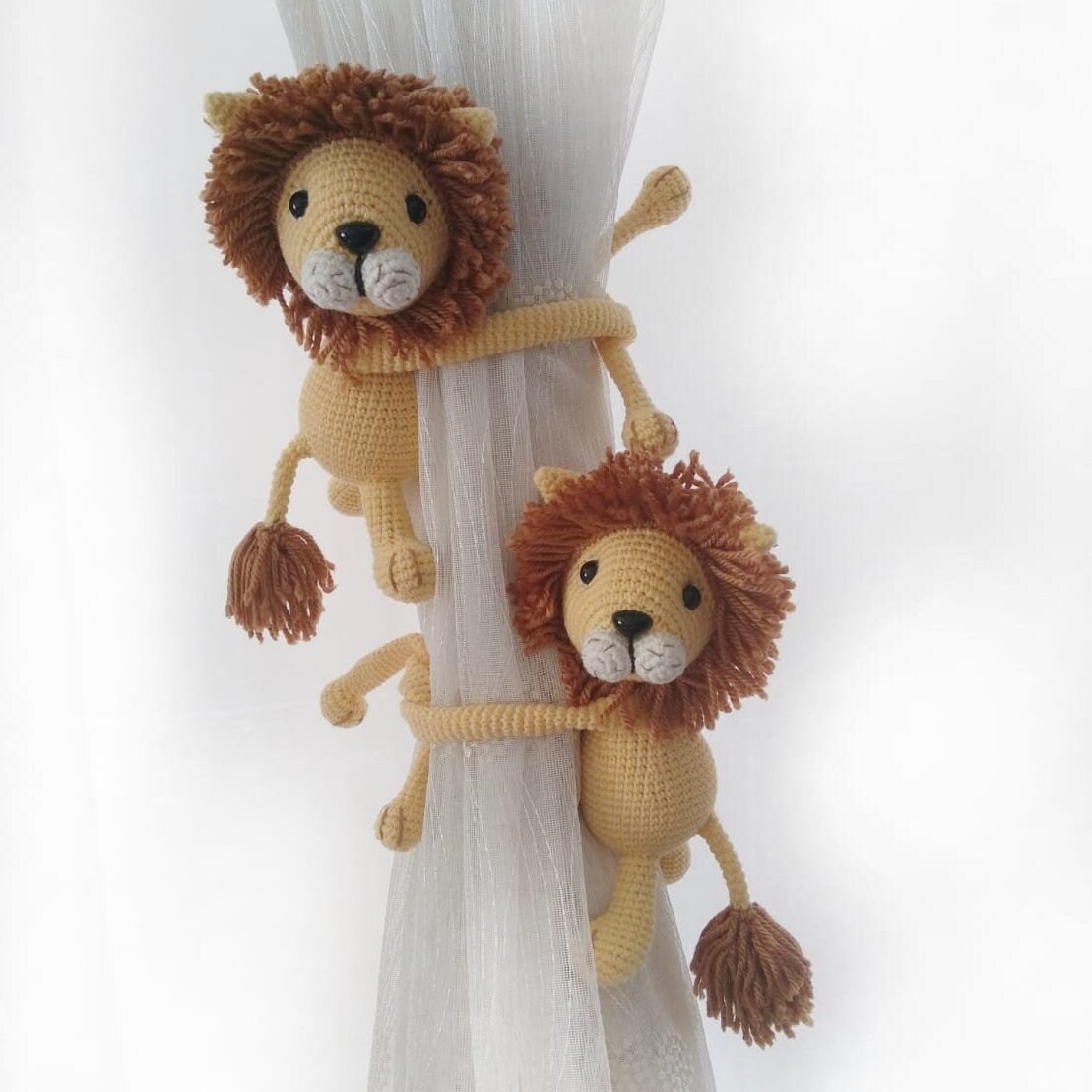 Crochet Lion Nursery Decor – Curtain Holder – Handmade – Suitable for Children