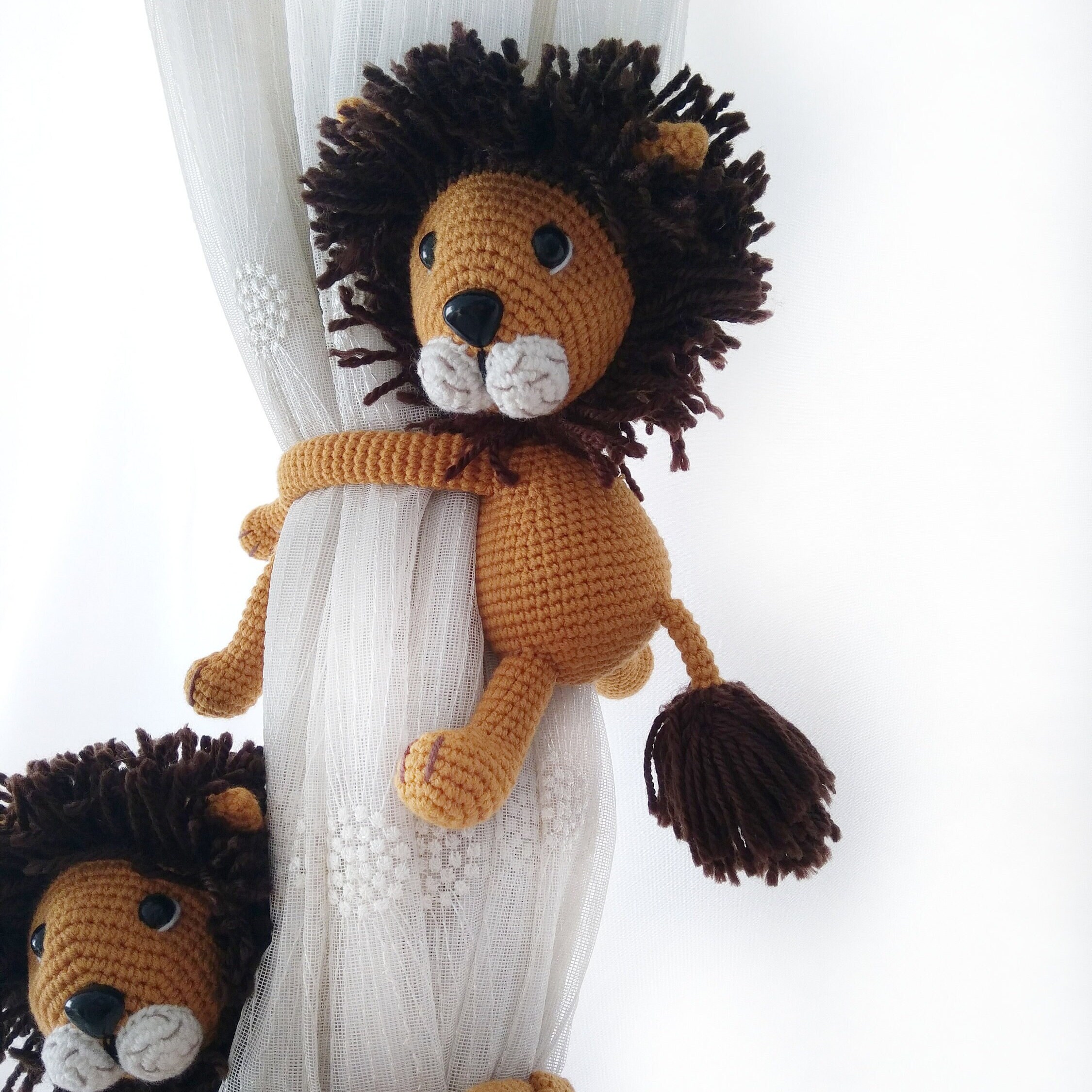 Crochet Lion Nursery Decor – Curtain Holder – Handmade – Suitable for Children
