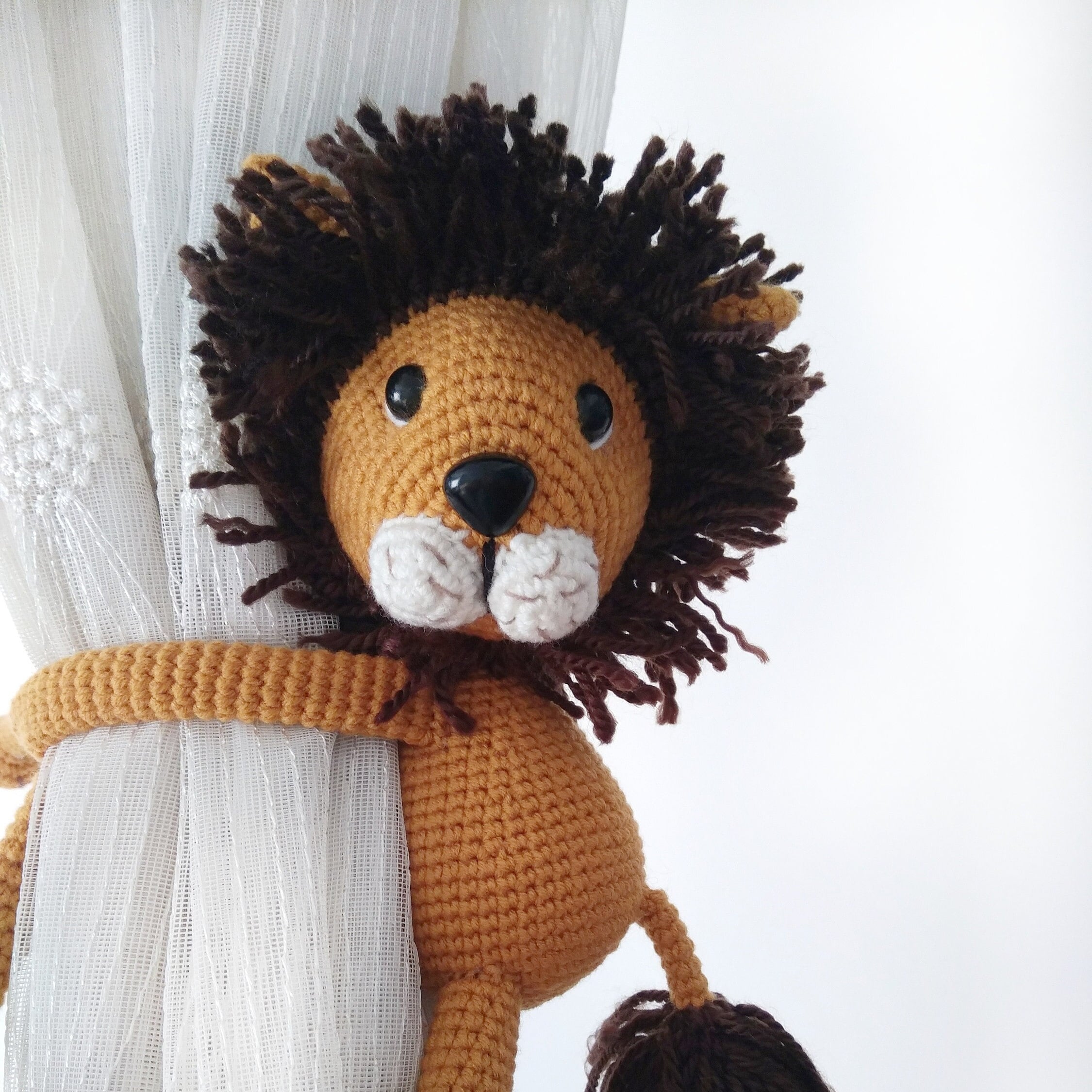 Crochet Lion Nursery Decor – Curtain Holder – Handmade – Suitable for Children