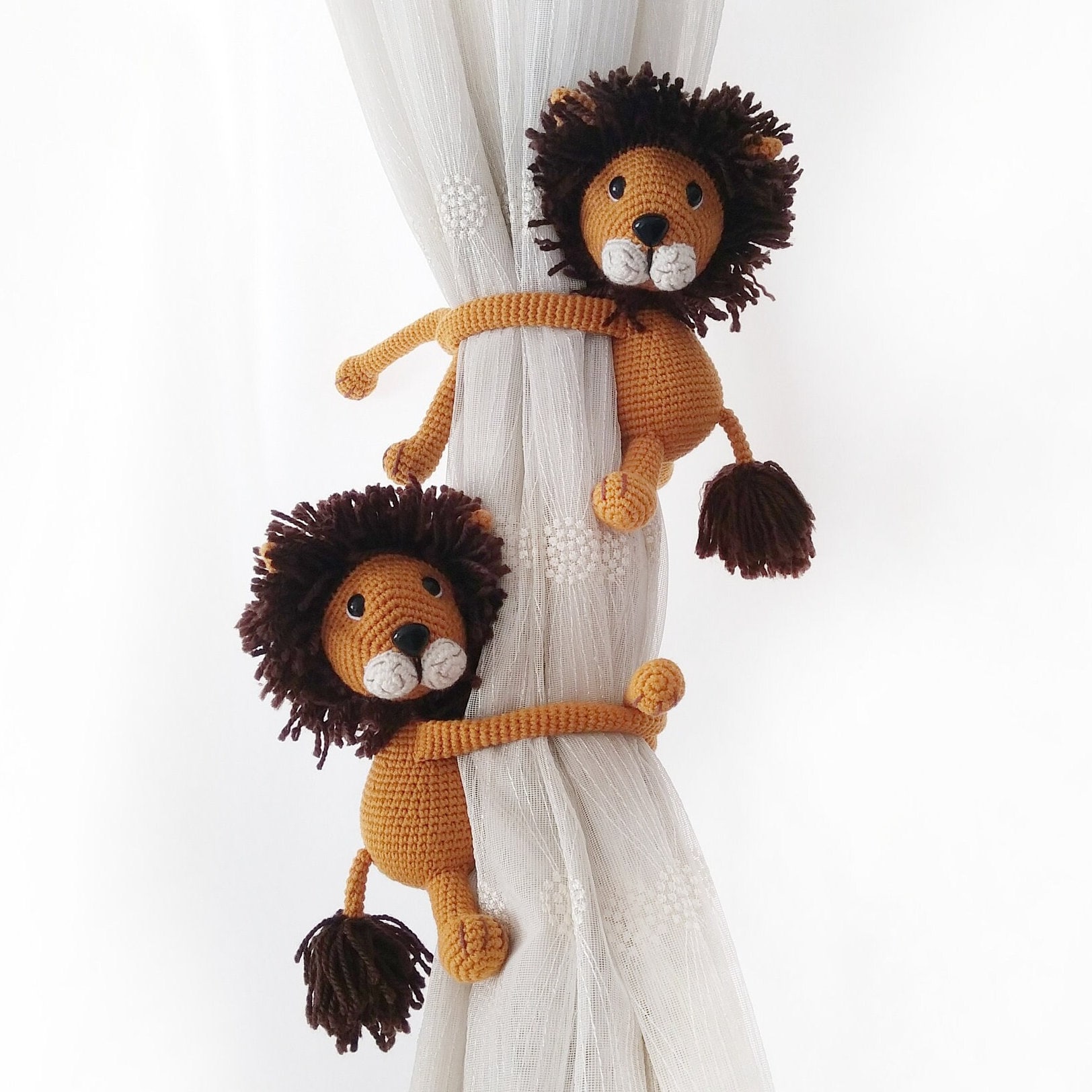 Crochet Lion Nursery Decor – Curtain Holder – Handmade – Suitable for Children