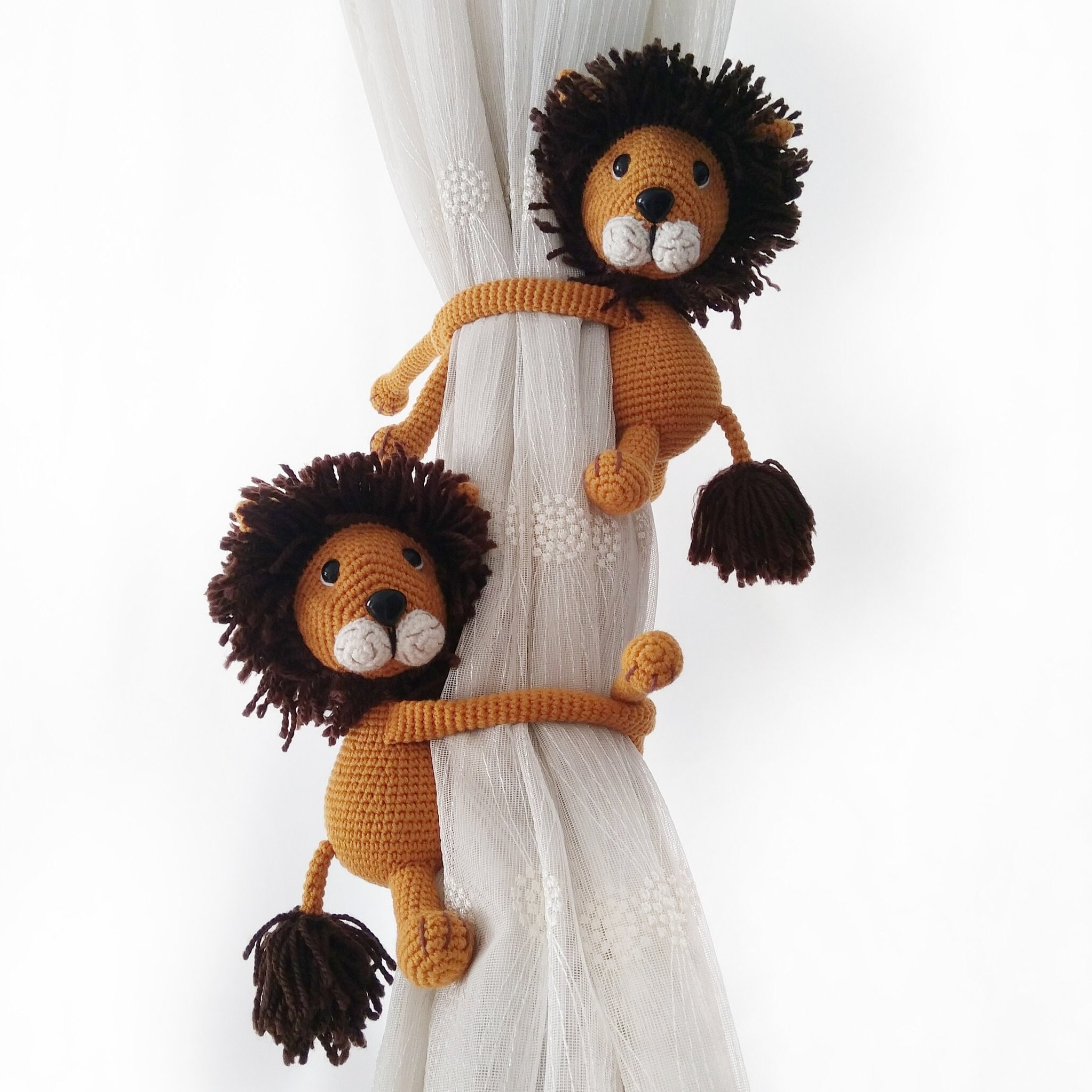 Crochet Lion Nursery Decor – Curtain Holder – Handmade – Suitable for Children
