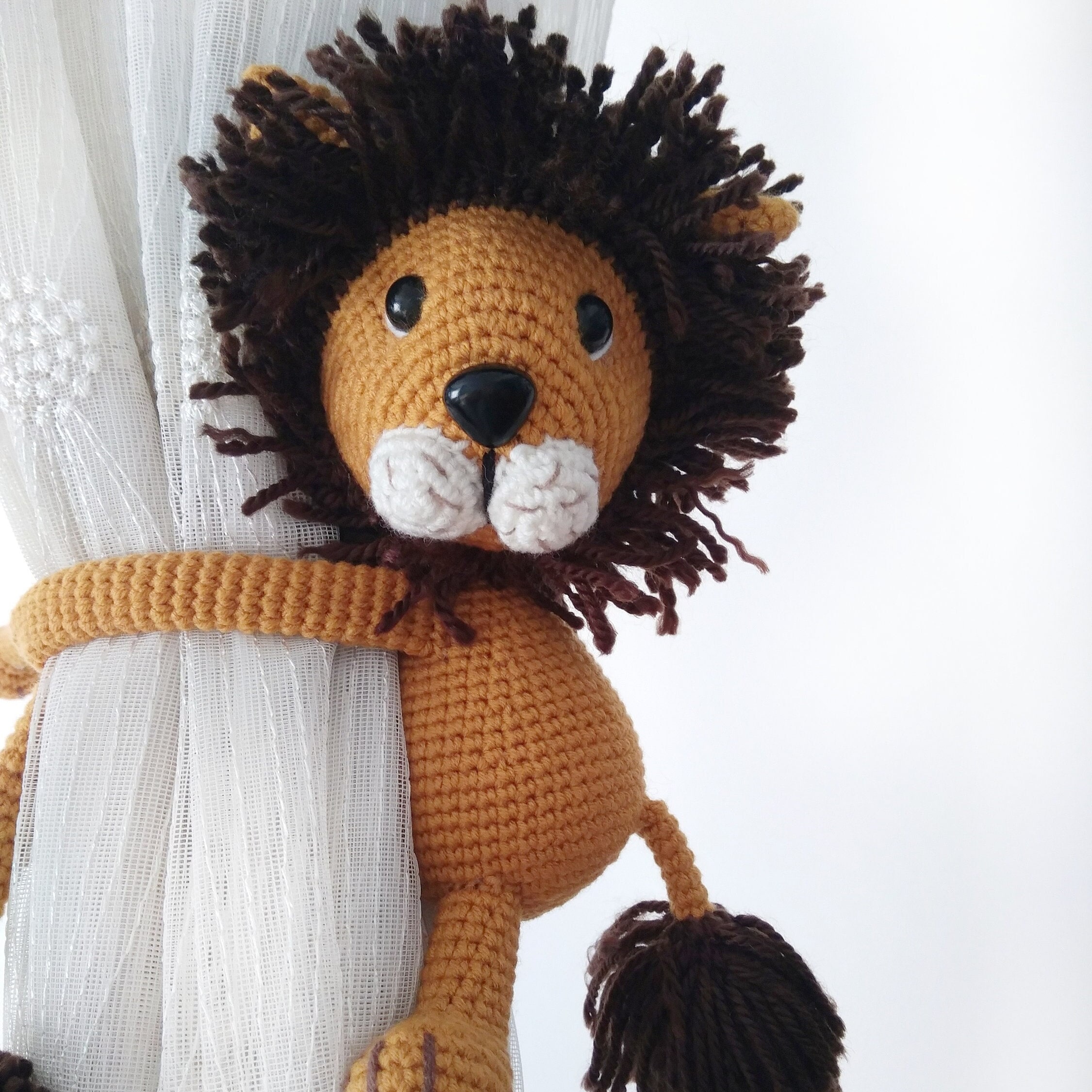 Crochet Lion Nursery Decor – Curtain Holder – Handmade – Suitable for Children