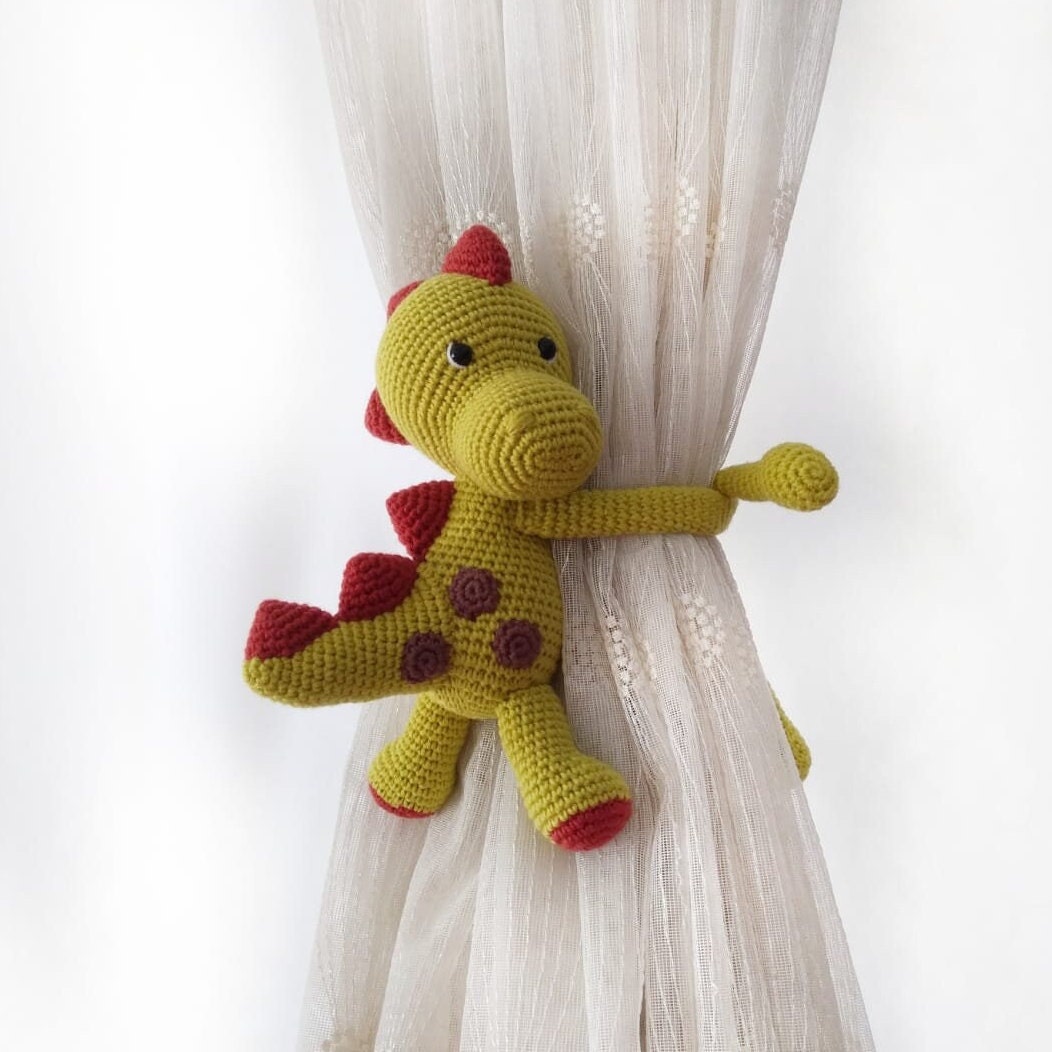 Crocheted Dinosaur Curtain Tie-Back Decoration