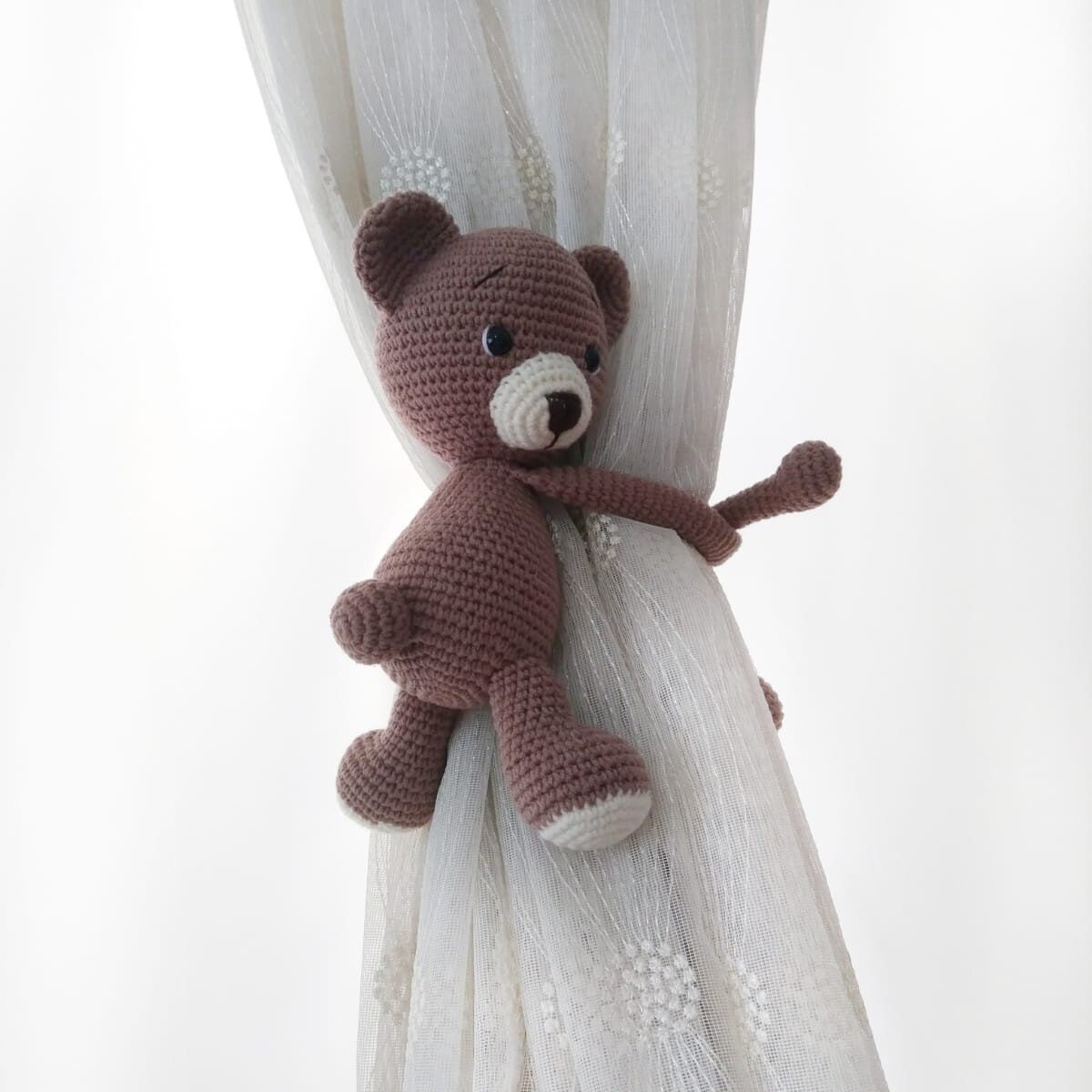 Crochet Bear Nursery Decor – Curtain Holder – Handmade – Suitable for Children – Teddy Bear Theme