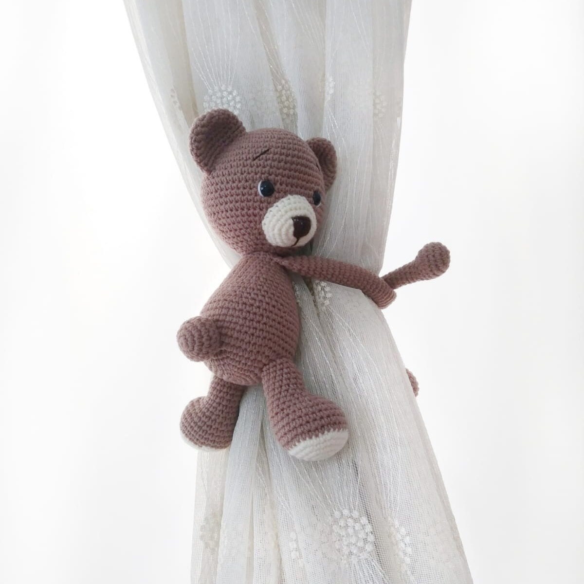 Crochet Bear Nursery Decor – Curtain Holder – Handmade – Suitable for Children – Teddy Bear Theme