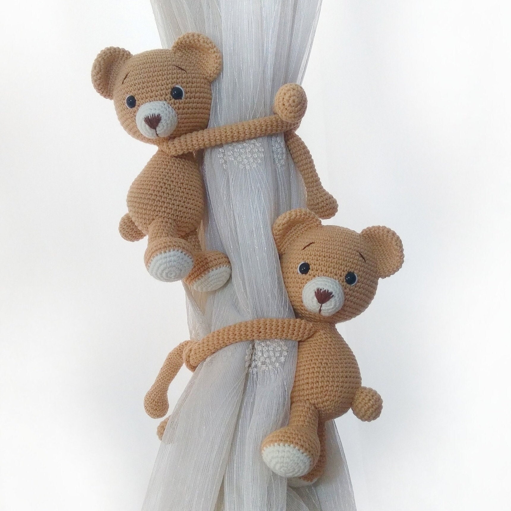 Crochet Bear Nursery Decor – Curtain Holder – Handmade – Suitable for Children – Teddy Bear Theme