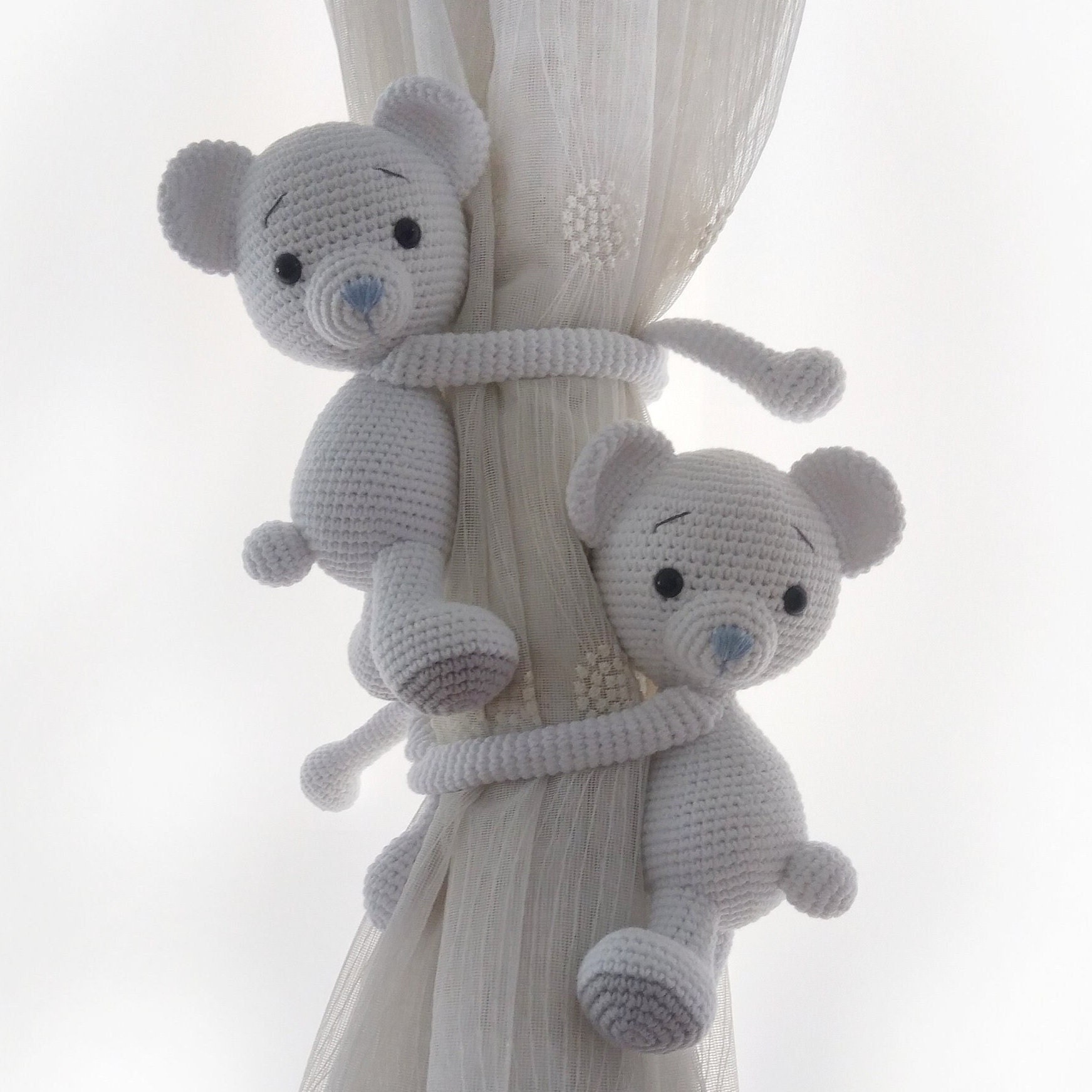 Crochet Bear Nursery Decor – Curtain Holder – Handmade – Suitable for Children – Teddy Bear Theme