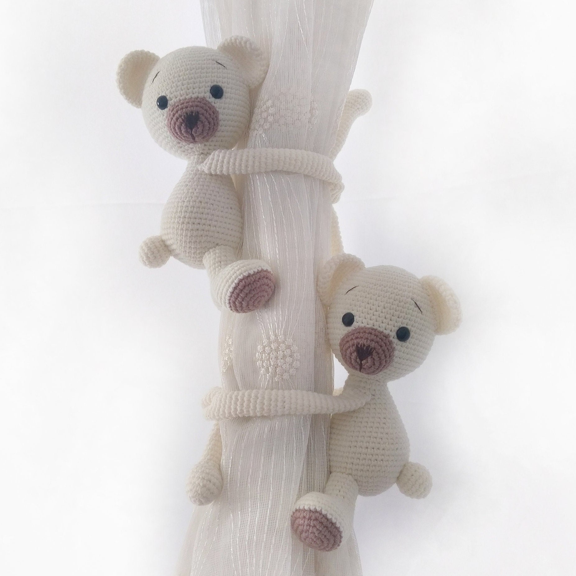 Crochet Bear Nursery Decor – Curtain Holder – Handmade – Suitable for Children – Teddy Bear Theme