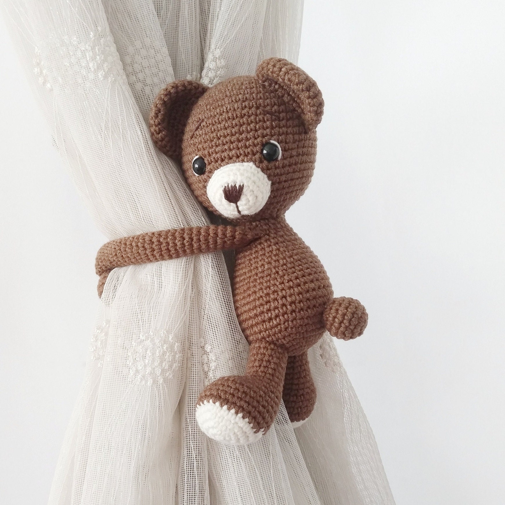 Crochet Bear Nursery Decor – Curtain Holder – Handmade – Suitable for Children – Teddy Bear Theme