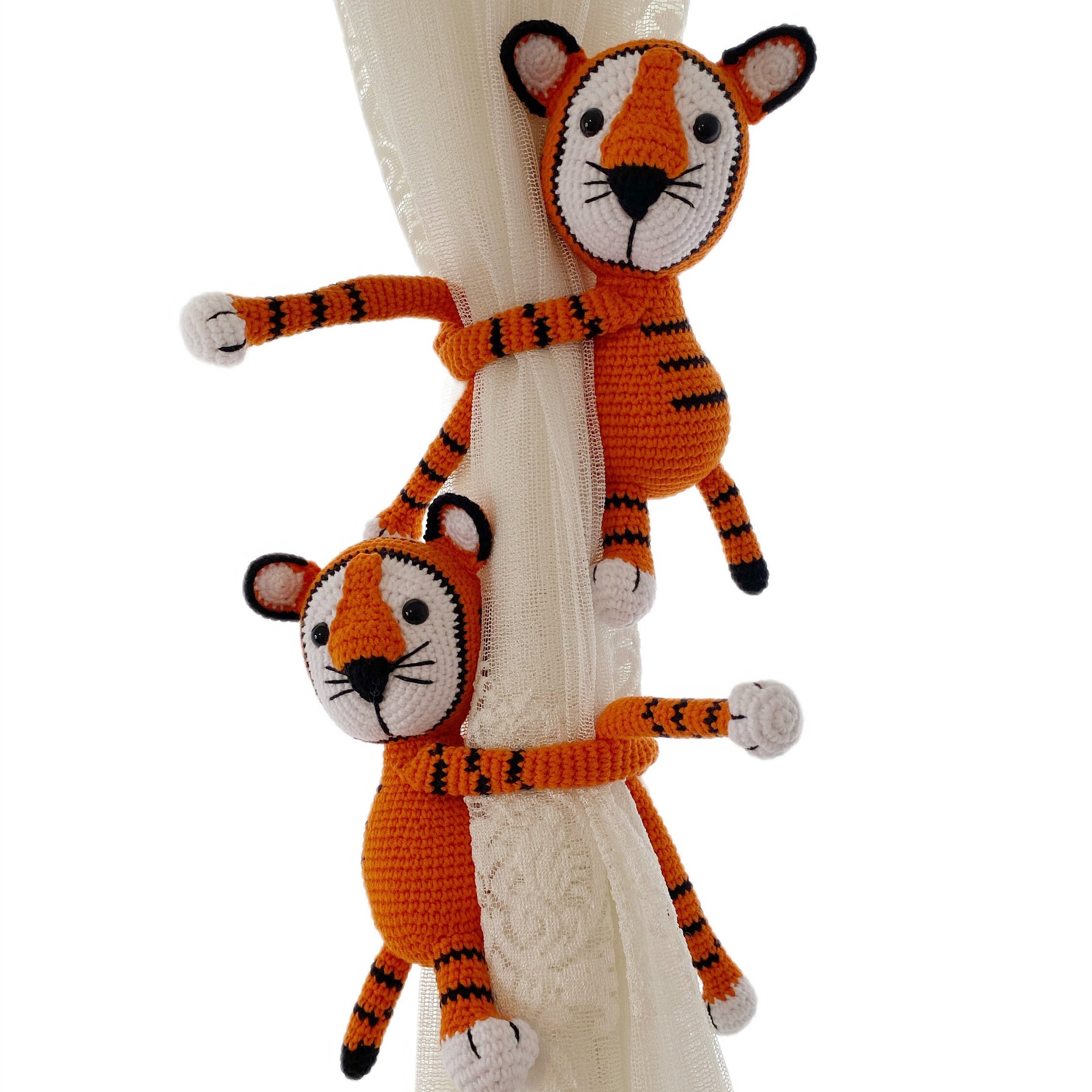 Tiger Curtain Tie Back Holder, Safari Animals Theme, Baby Room For Tiger, Nursery Decor Safari Theme Tiger, Baby Shower Gift