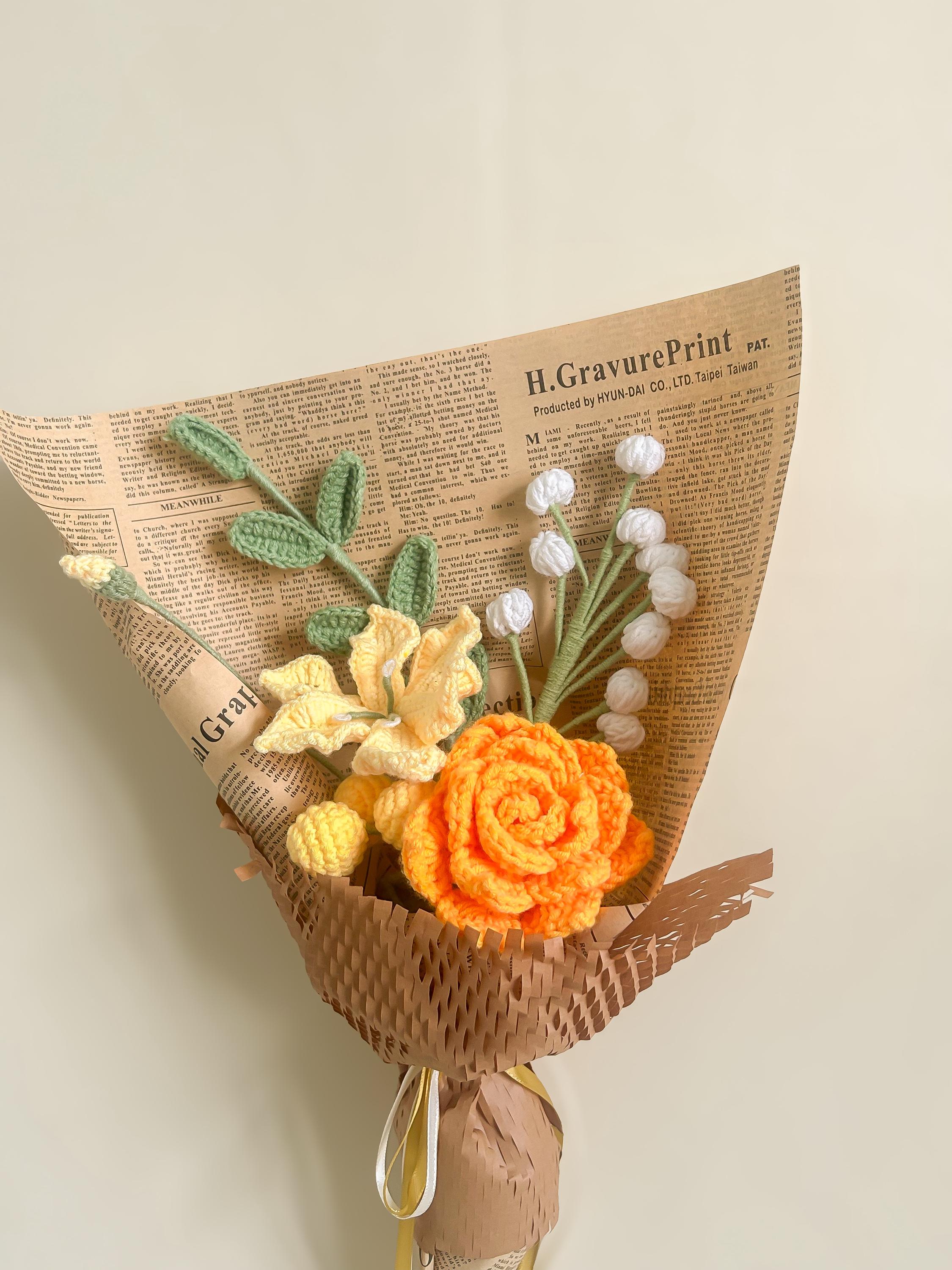 Crochet Flower Bouquet – Handmade – Gift Option for Flower Lovers