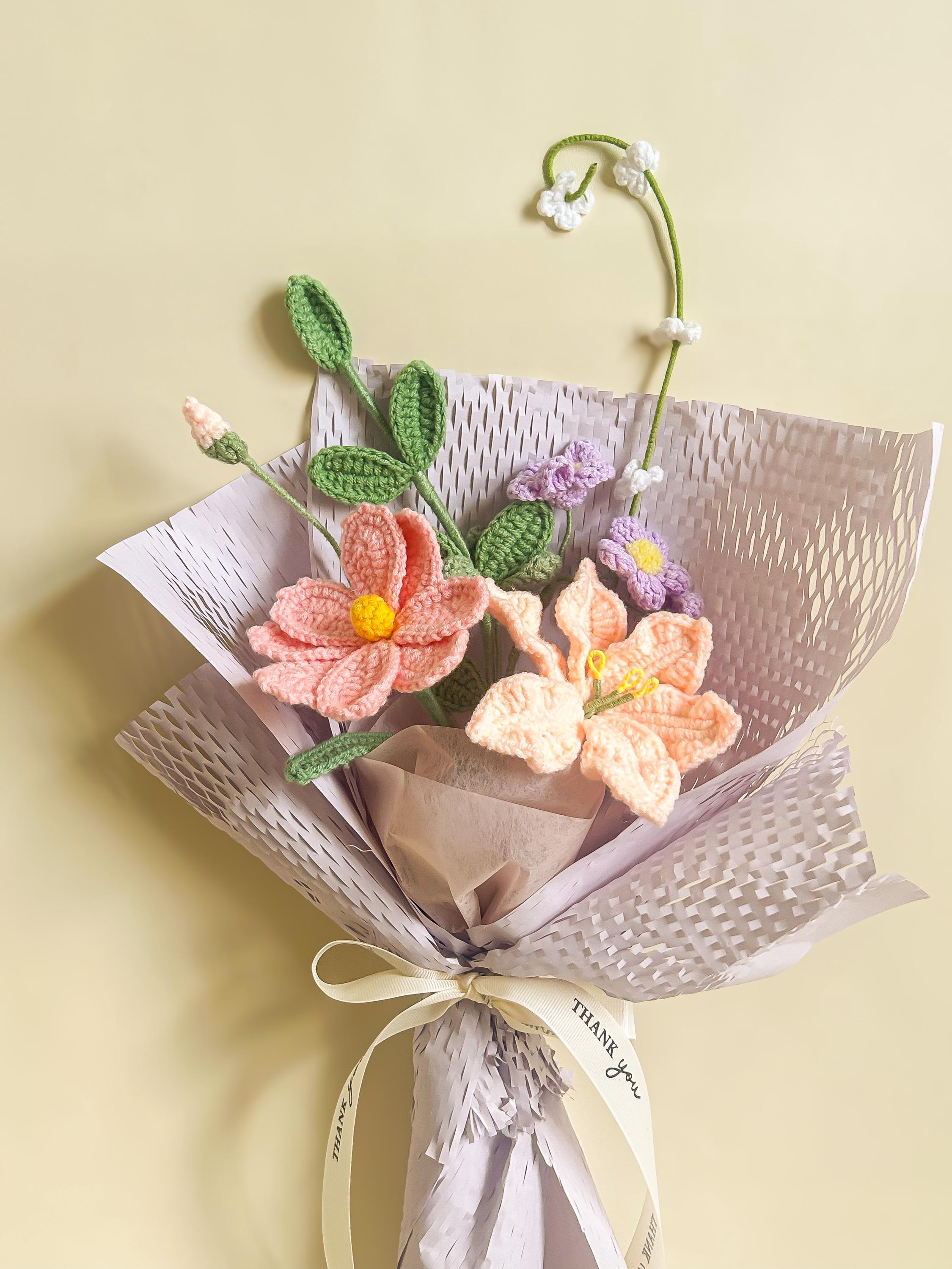 Crochet Flower Bouquet – Handmade – Gift Option for Flower Lovers