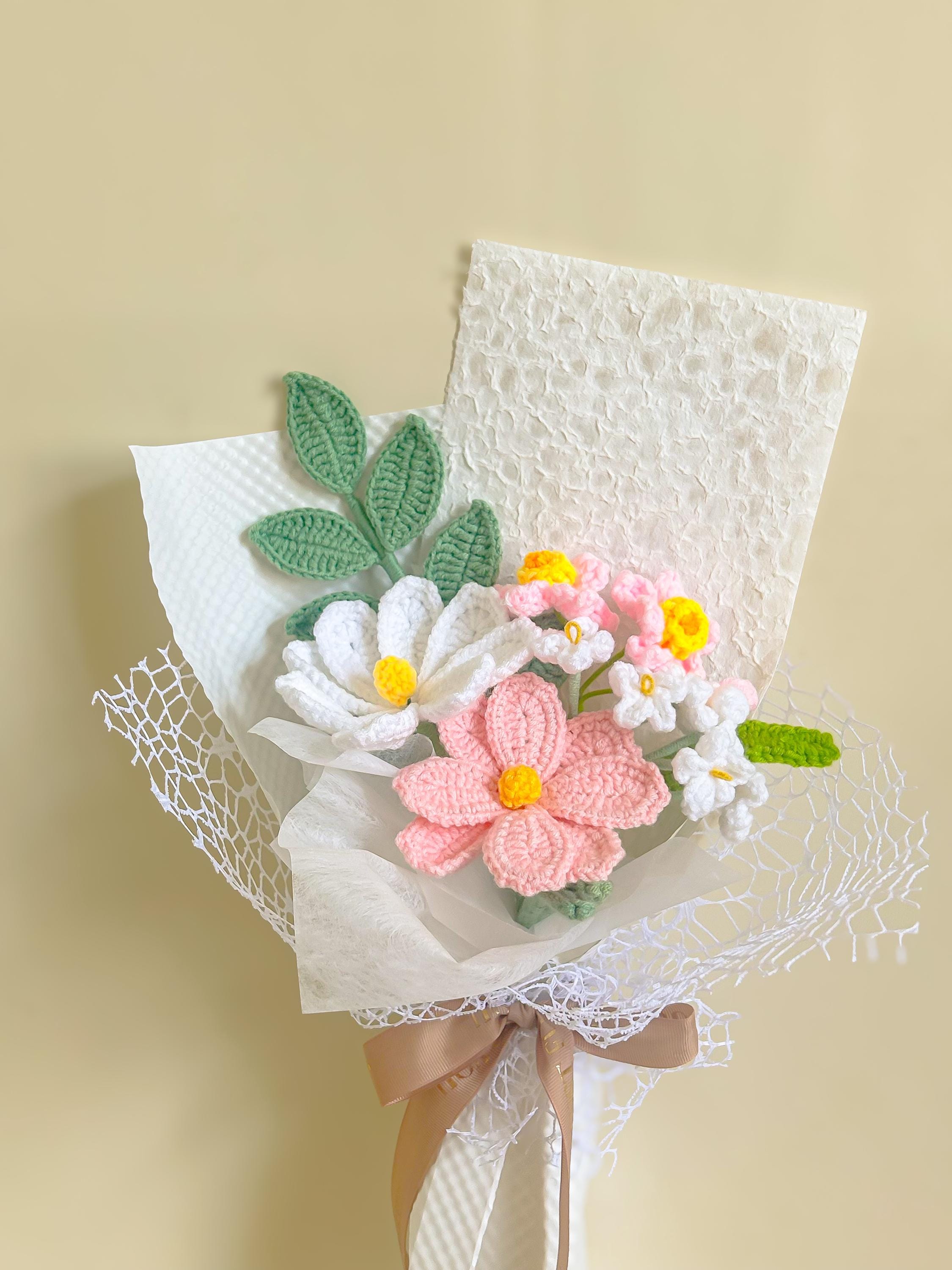 Crochet Flower Bouquet – Handmade – Gift Option for Flower Lovers