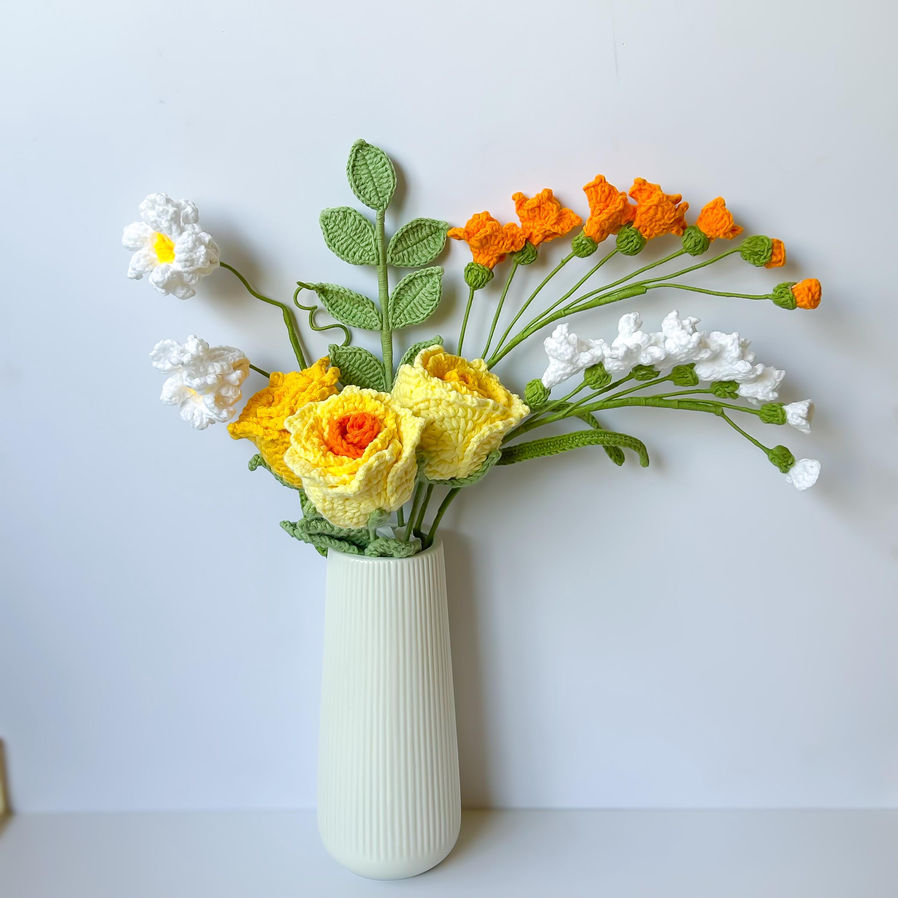 Handmade Crochet Rose Bouquet – Soft Yarn – No Watering Needed