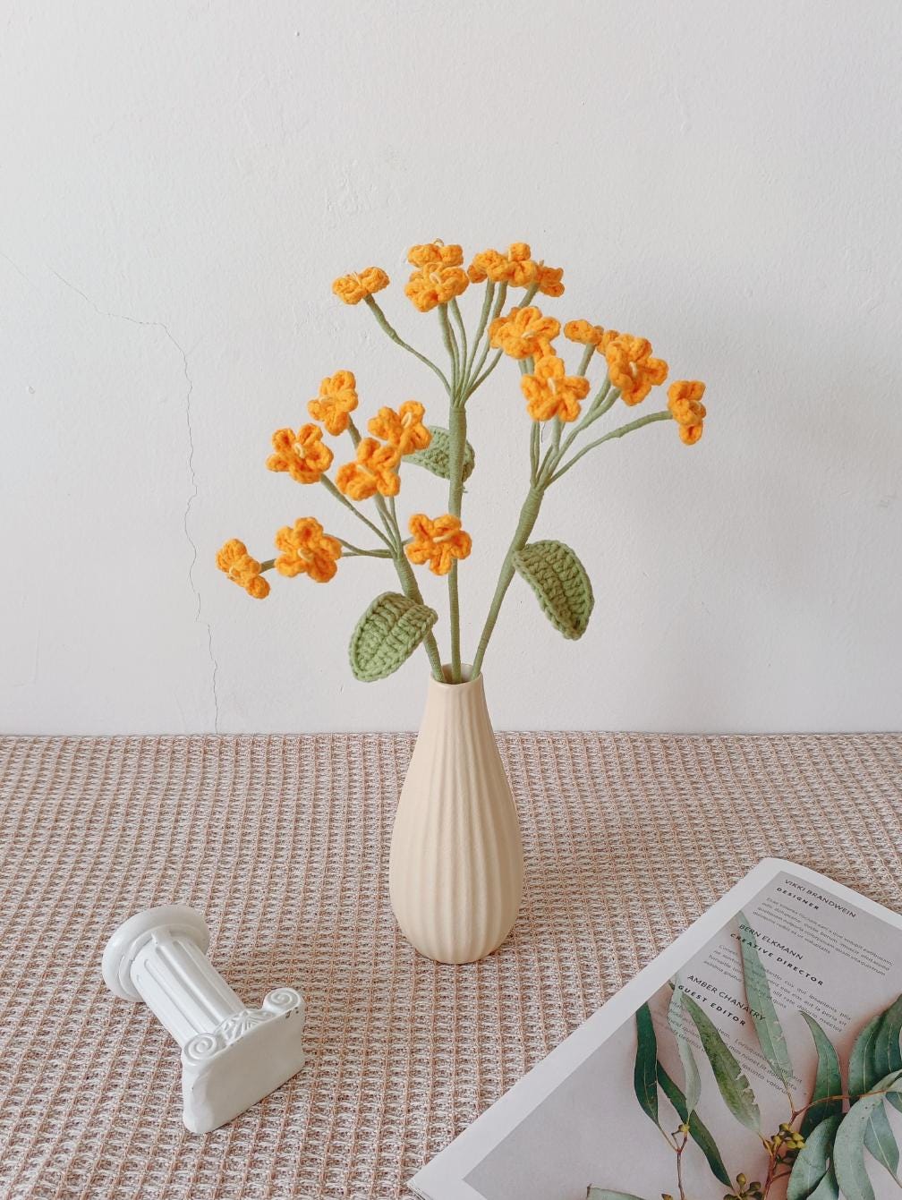 Crochet Forget-Me-Not Bouquet, Party or Home Decoration