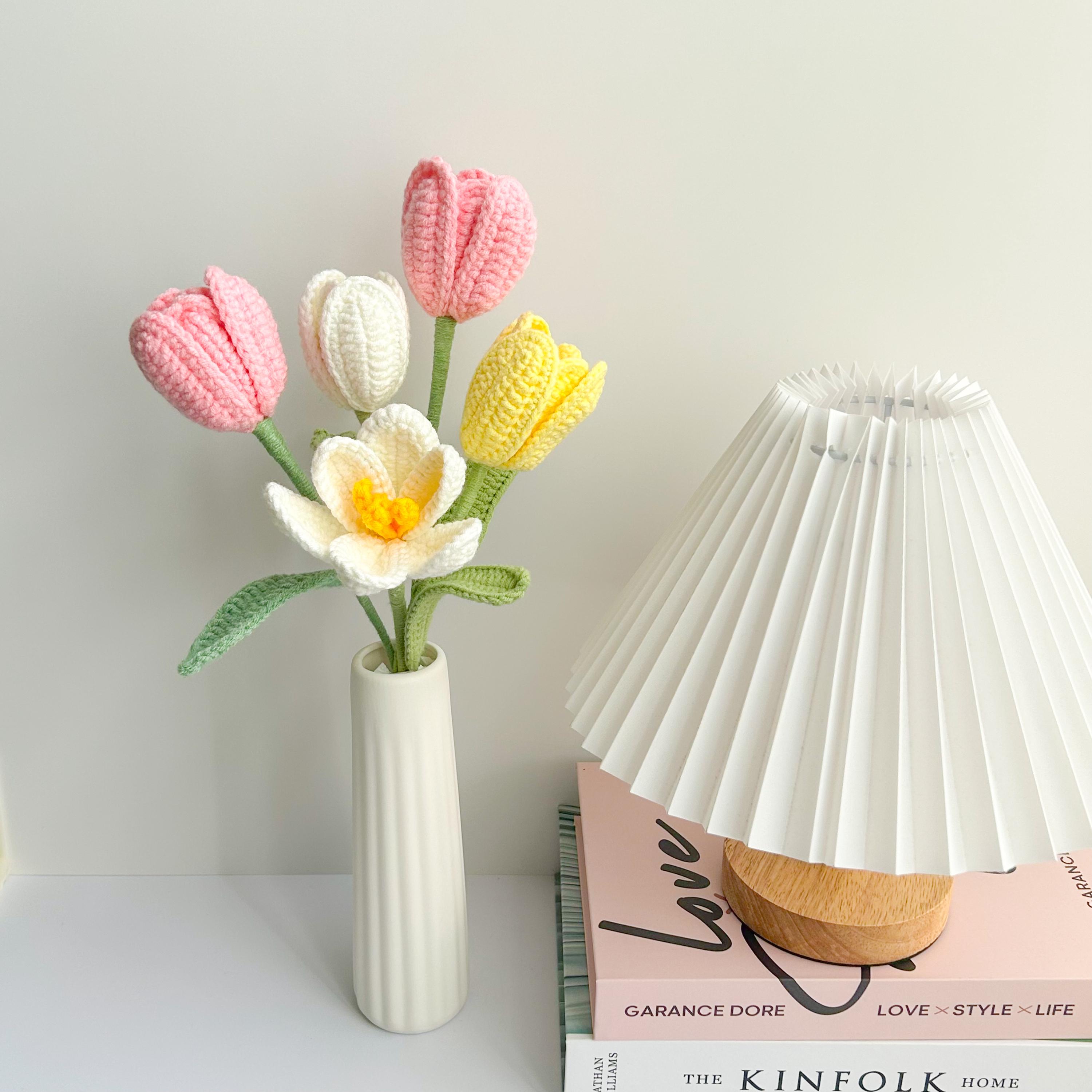 Handmade Home Decor Gift Crochet Tulip Flower Bouquet