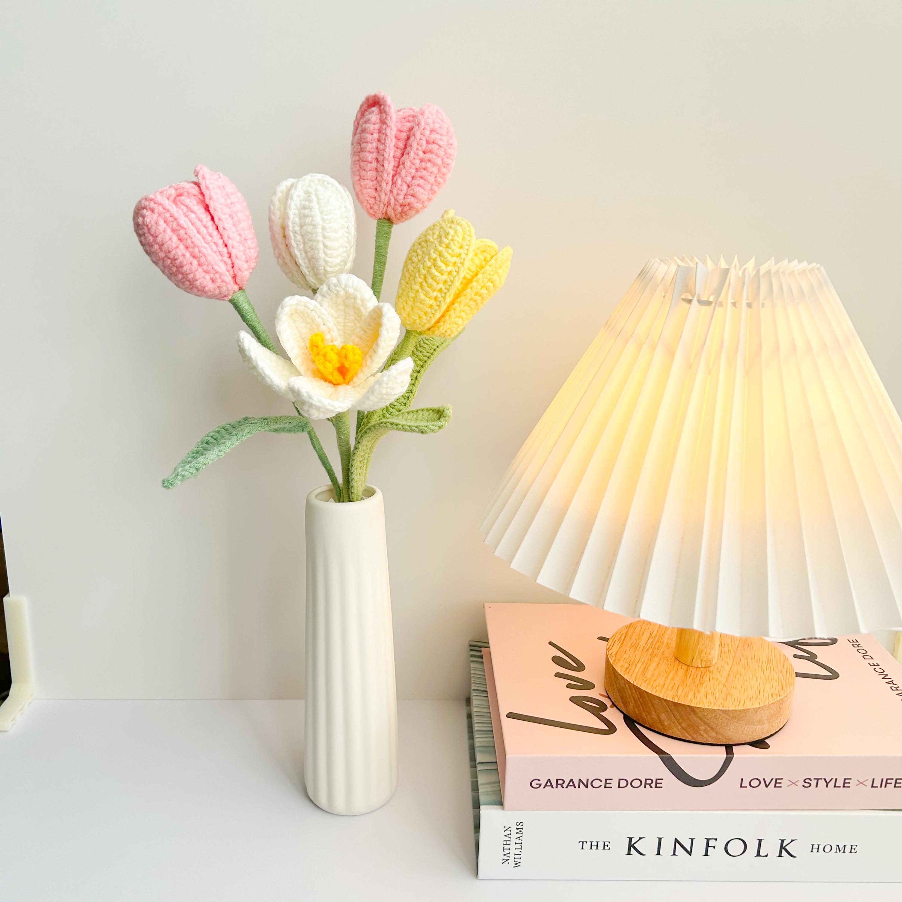 Handmade Home Decor Gift Crochet Tulip Flower Bouquet