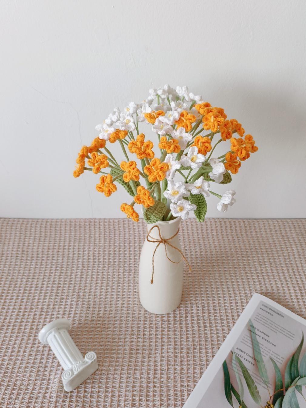 Crochet Forget-Me-Not Bouquet, Party or Home Decoration